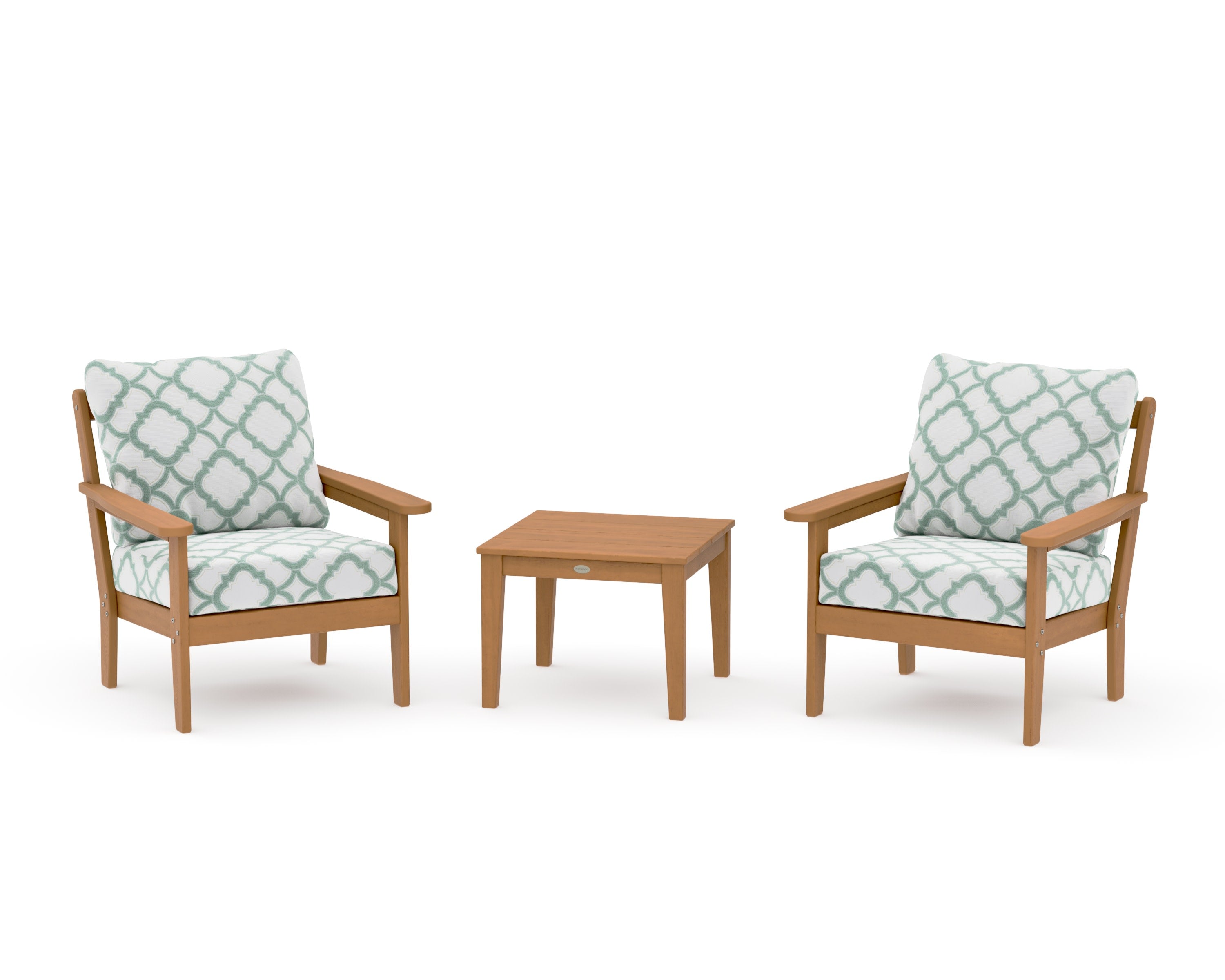 Cottage 3-Piece Deep Seating Set in Natural / Trellis Glacier Spa