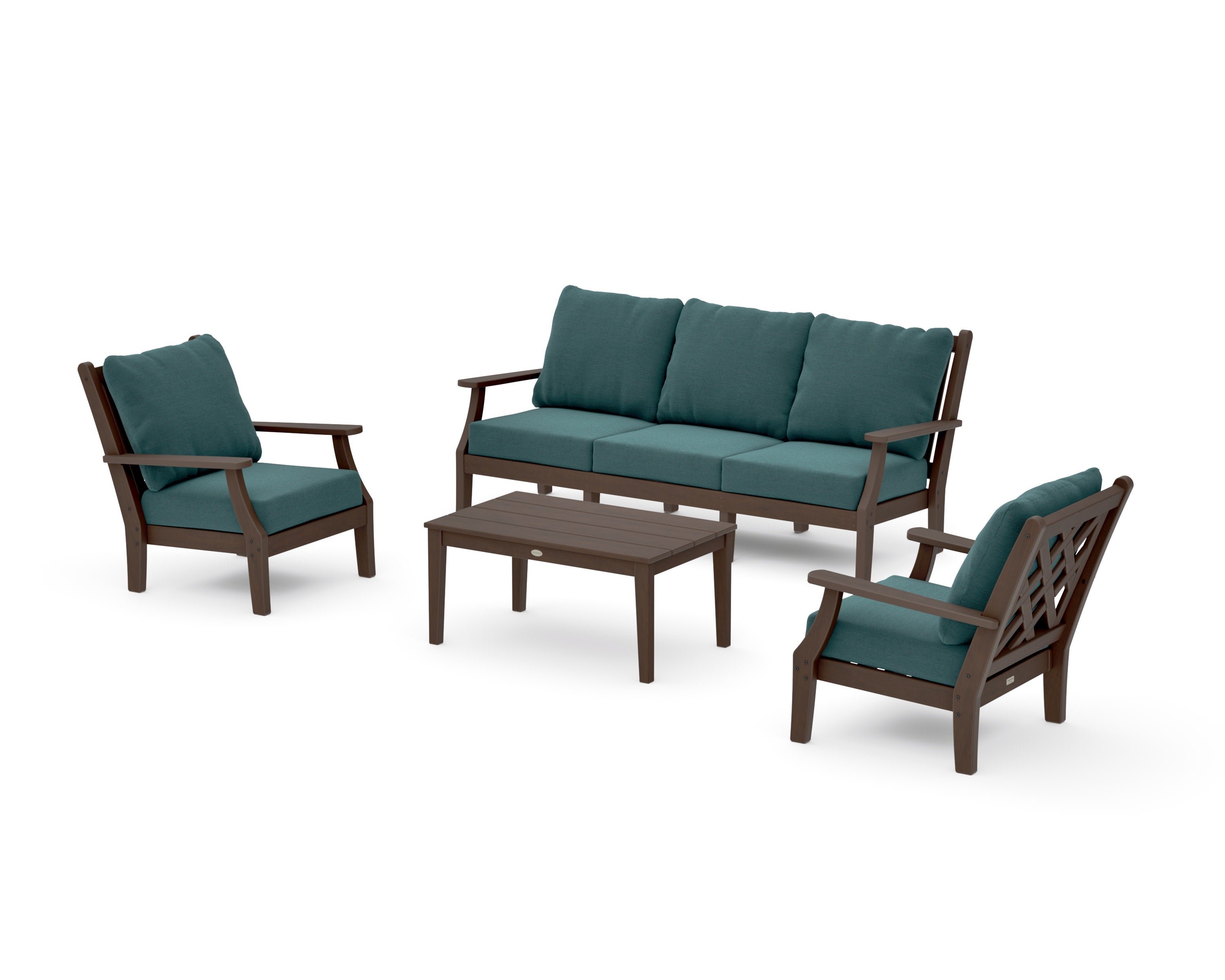 Wovendale 4-Piece Deep Seating Set with Sofa in Kona / Ocean Teal