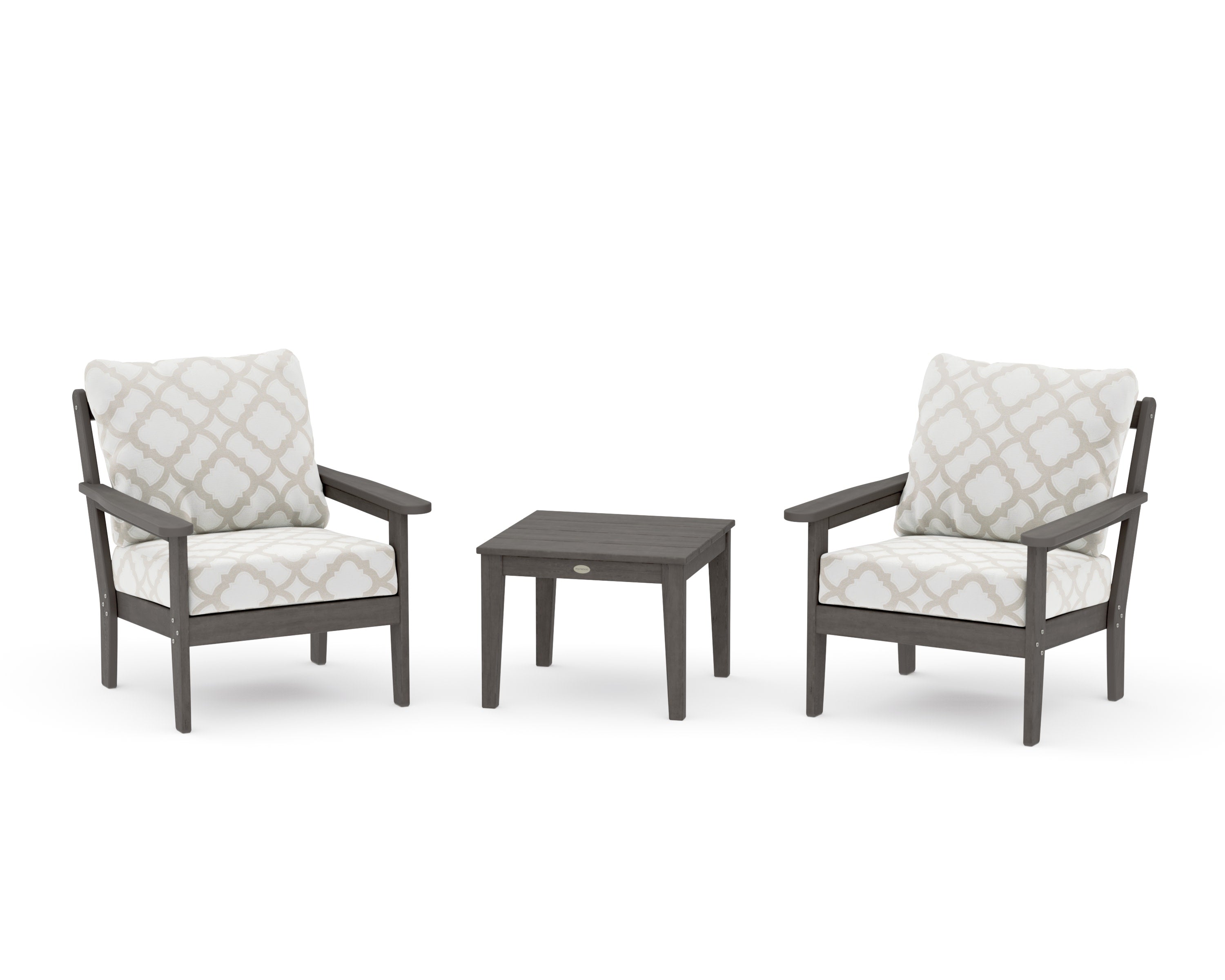 Cottage 3-Piece Deep Seating Set in Driftwood / Trellis Dune Burlap