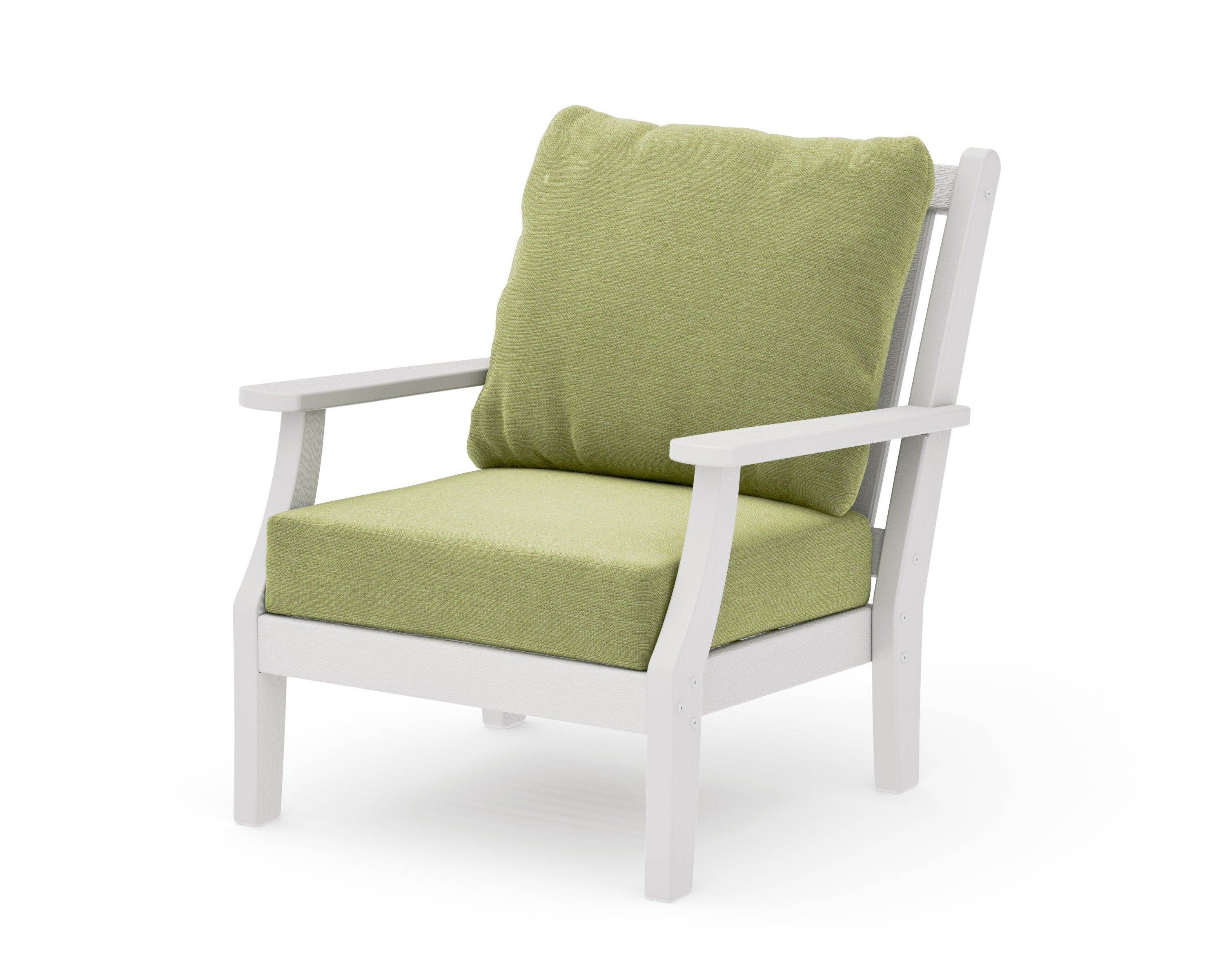 Wovendale Deep Seating Chair in Vintage White / Chartreuse Boucle