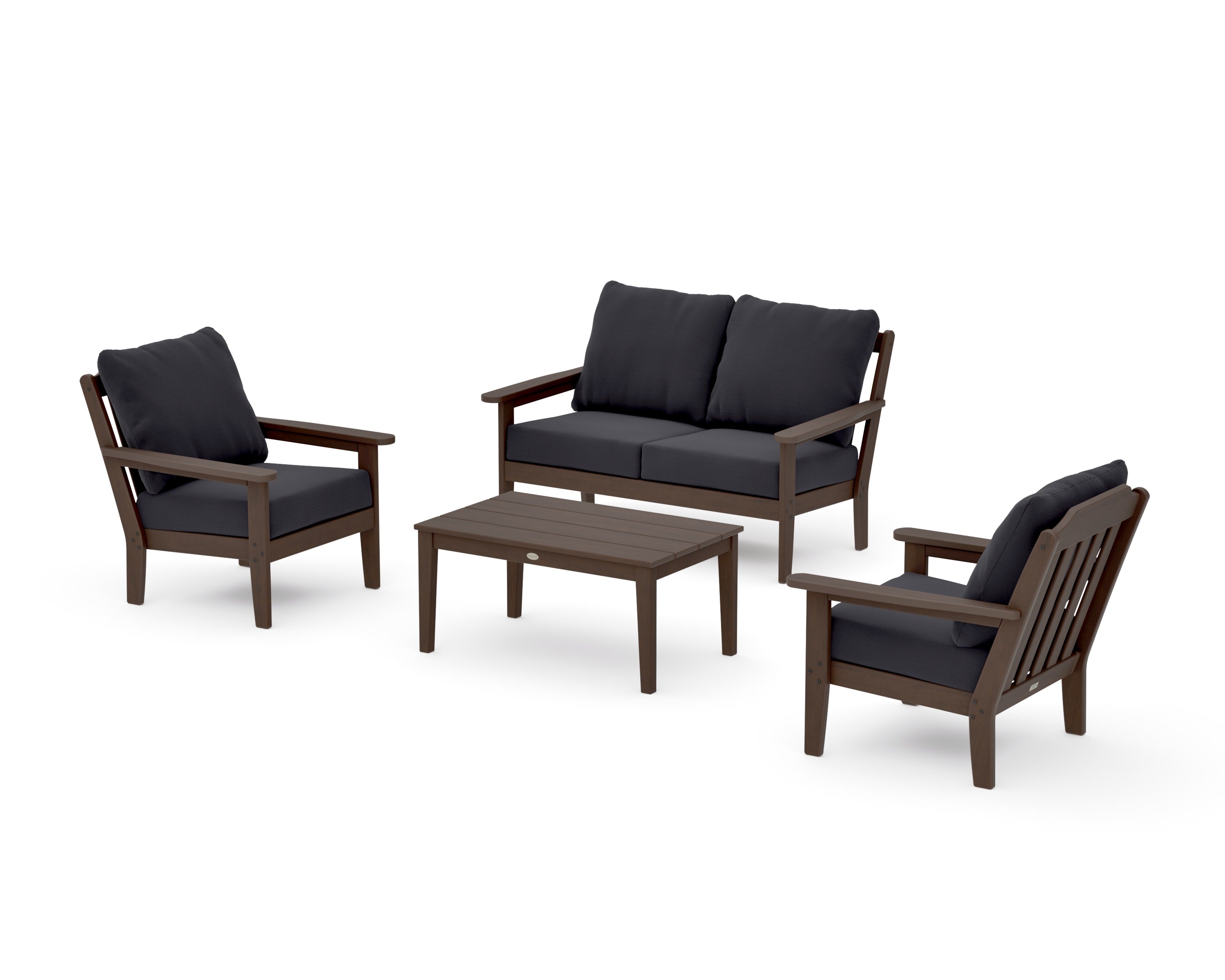Cottage 4-Piece Deep Seating Set with Loveseat in Kona / Midnight Linen