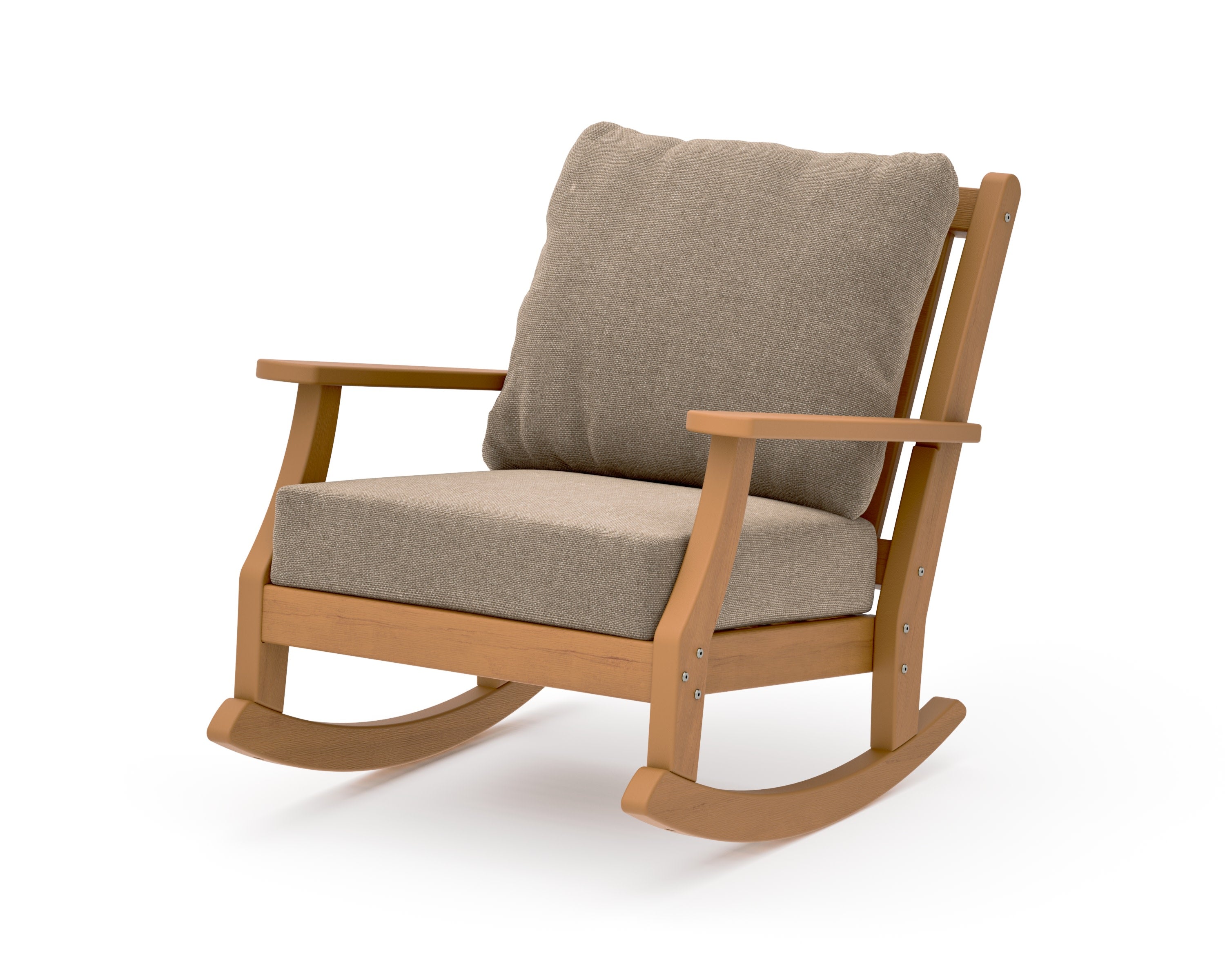 Wovendale Deep Seating Rocking Chair in Natural / Spiced Burlap
