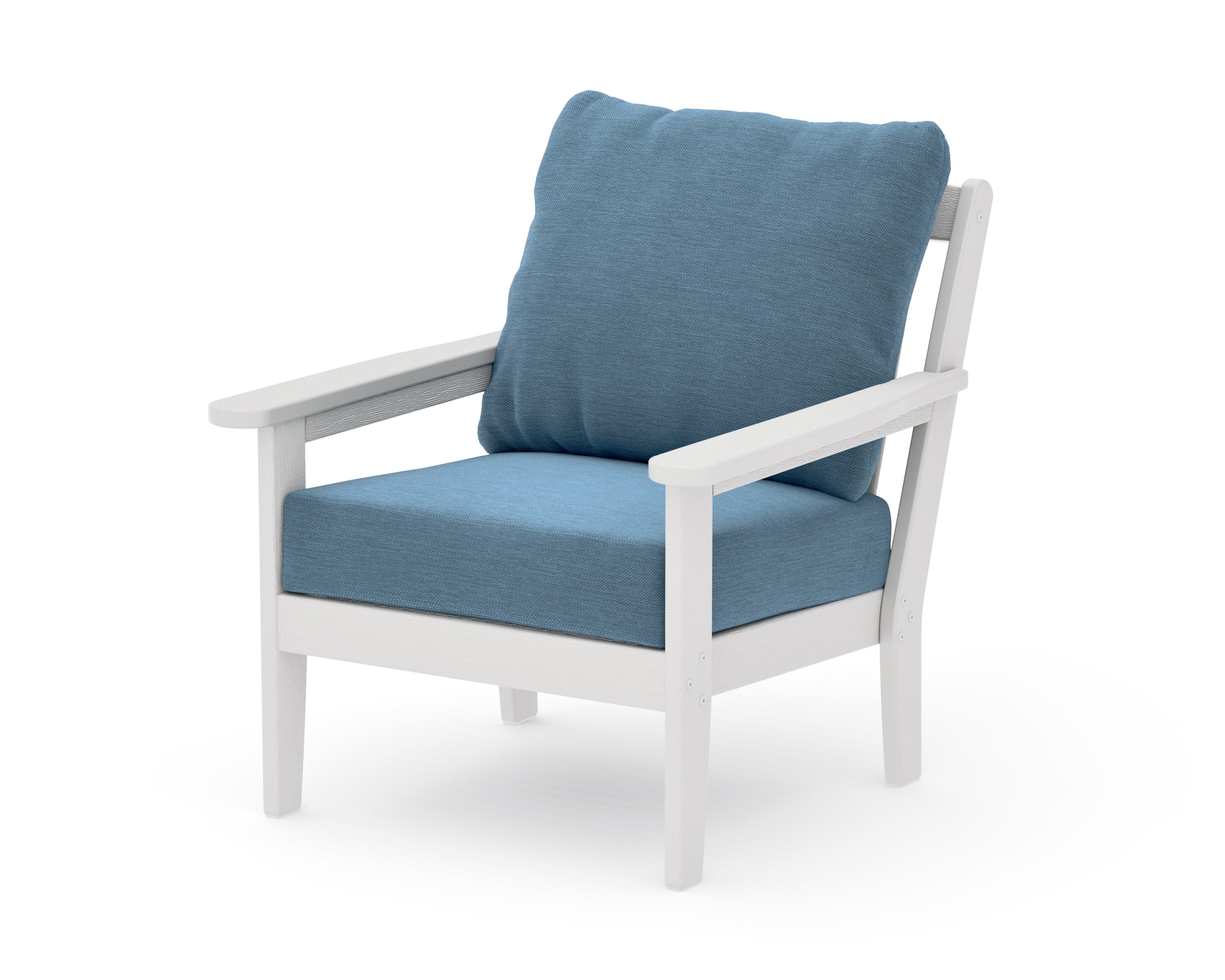 Cottage Deep Seating Chair in Vintage White / Sky Blue