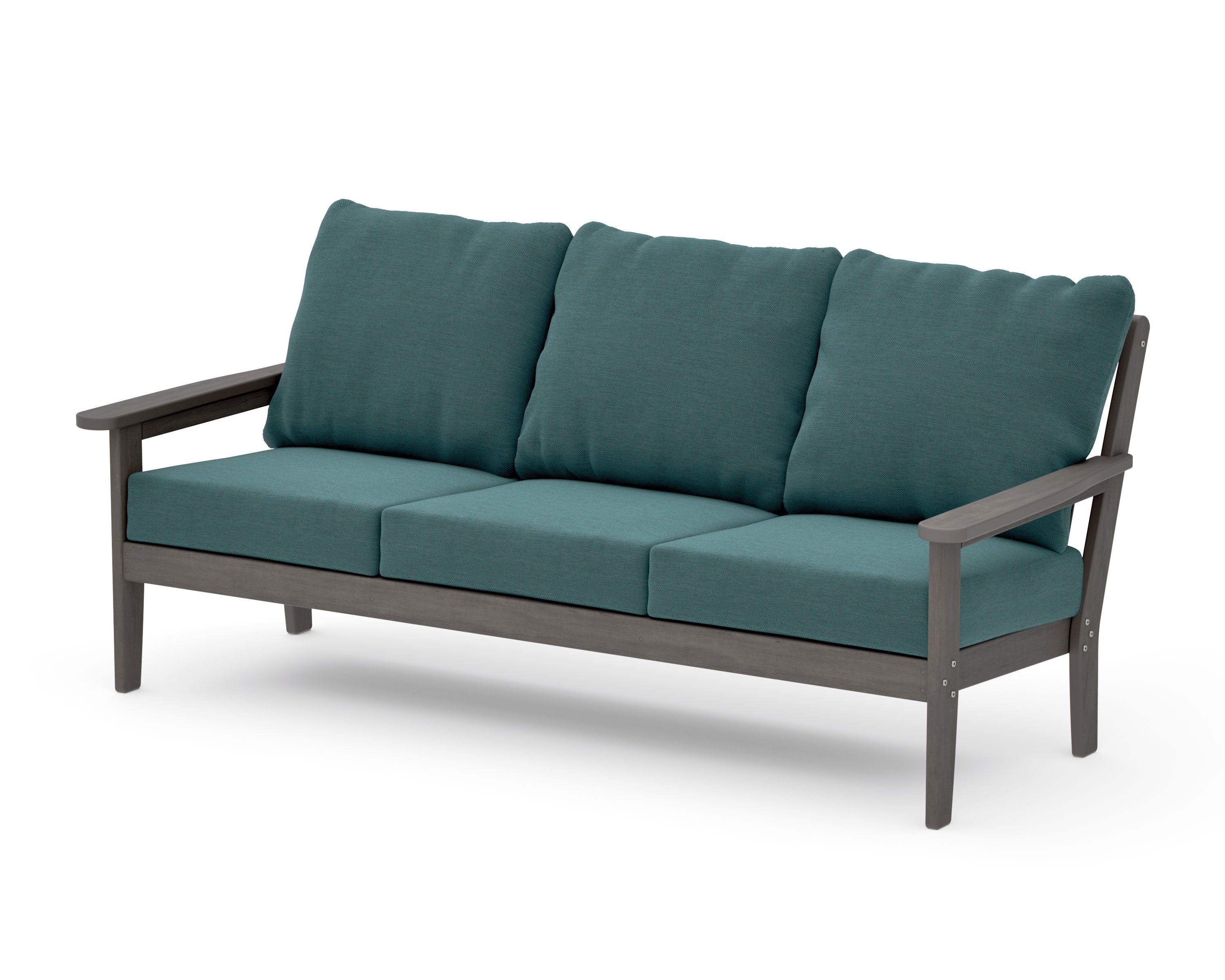 Cottage Deep Seating Sofa in Driftwood / Ocean Teal