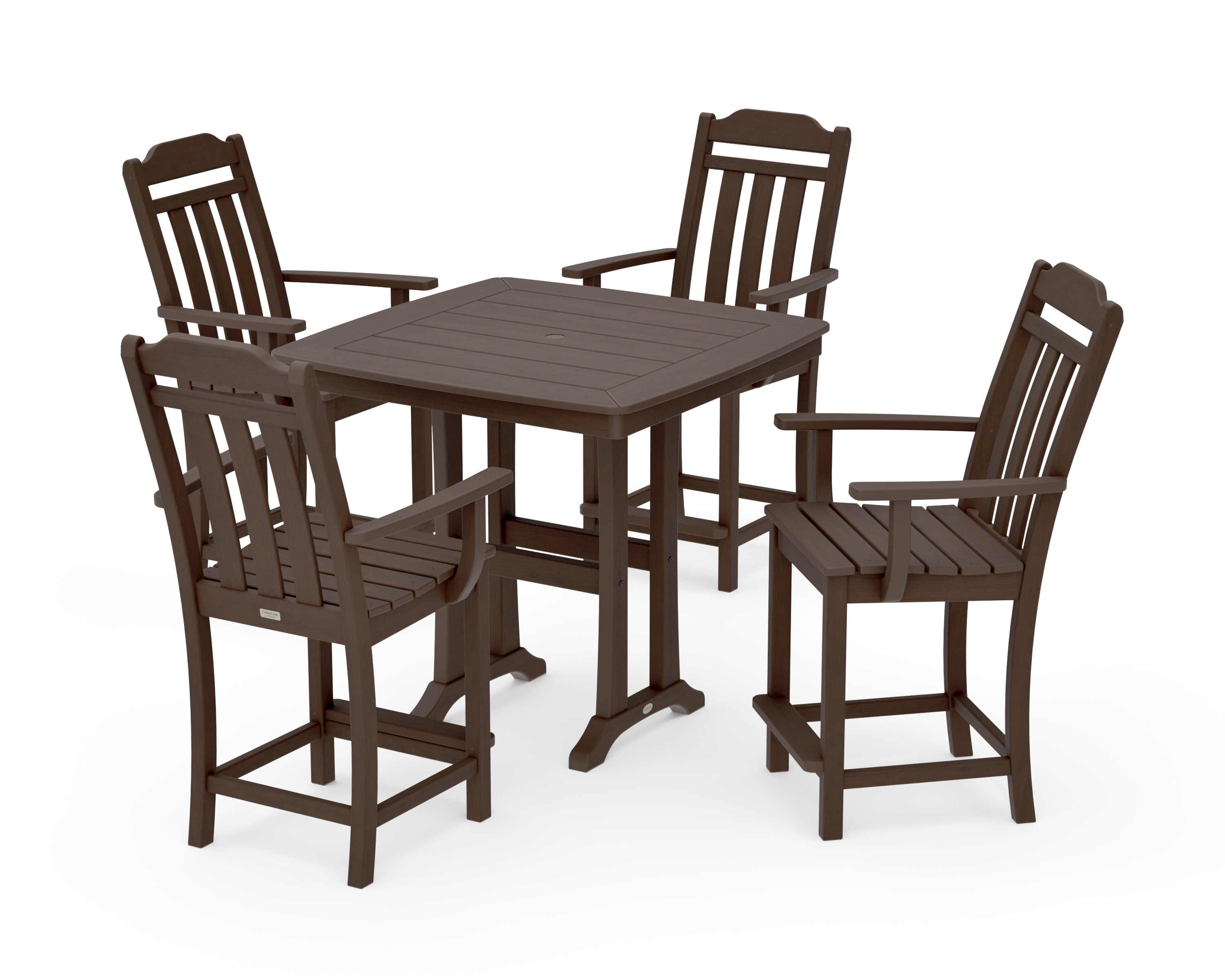 Cottage 5-Piece Counter Set with Trestle Legs in Kona