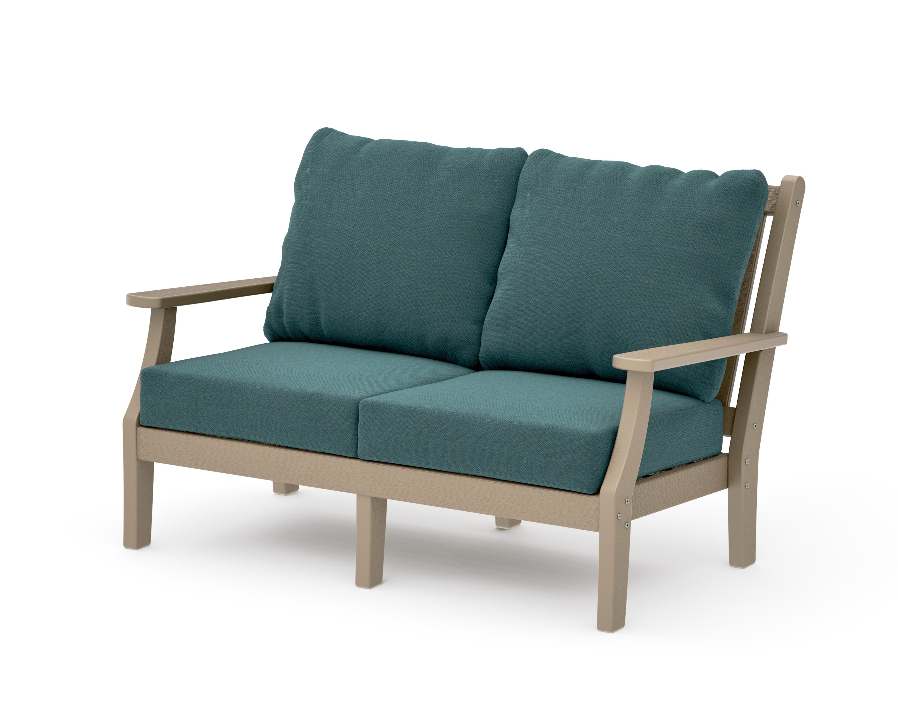 Wovendale Deep Seating Loveseat in Vintage Sahara / Ocean Teal