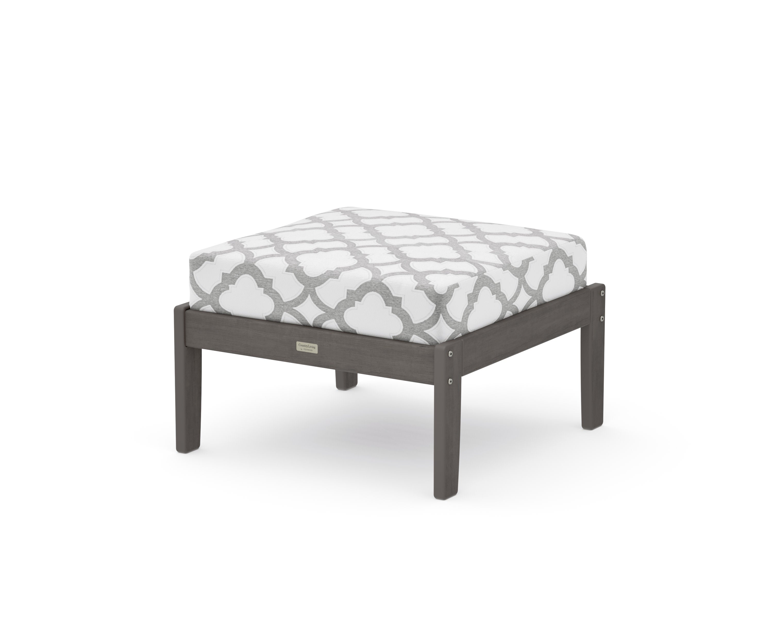 Cottage Deep Seating Ottoman in Driftwood / Trellis Grey Mist