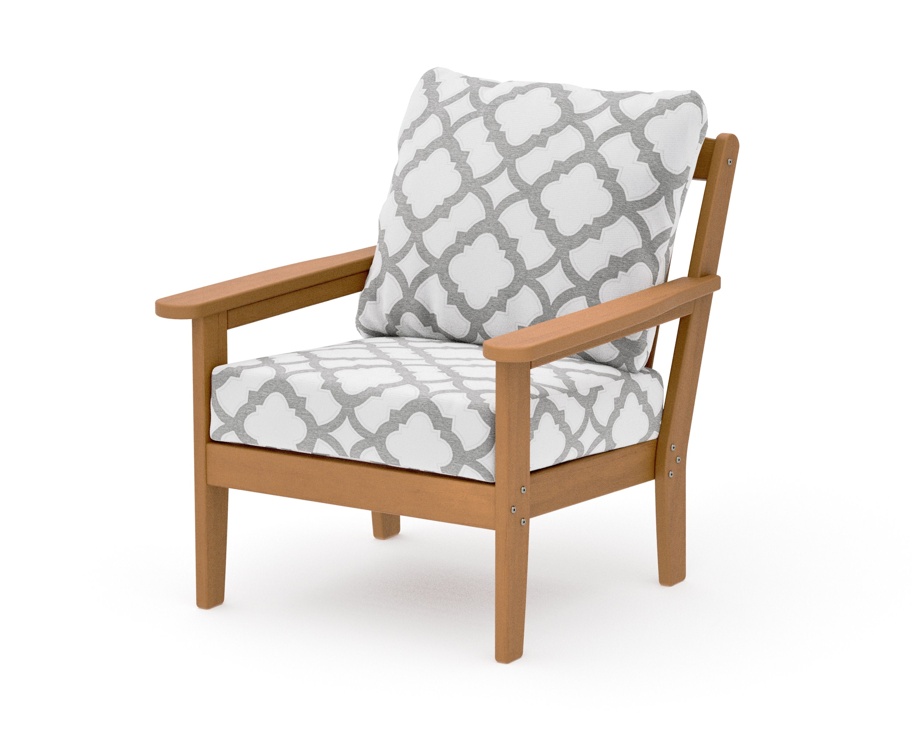 Cottage Deep Seating Chair in Natural / Trellis Grey Mist