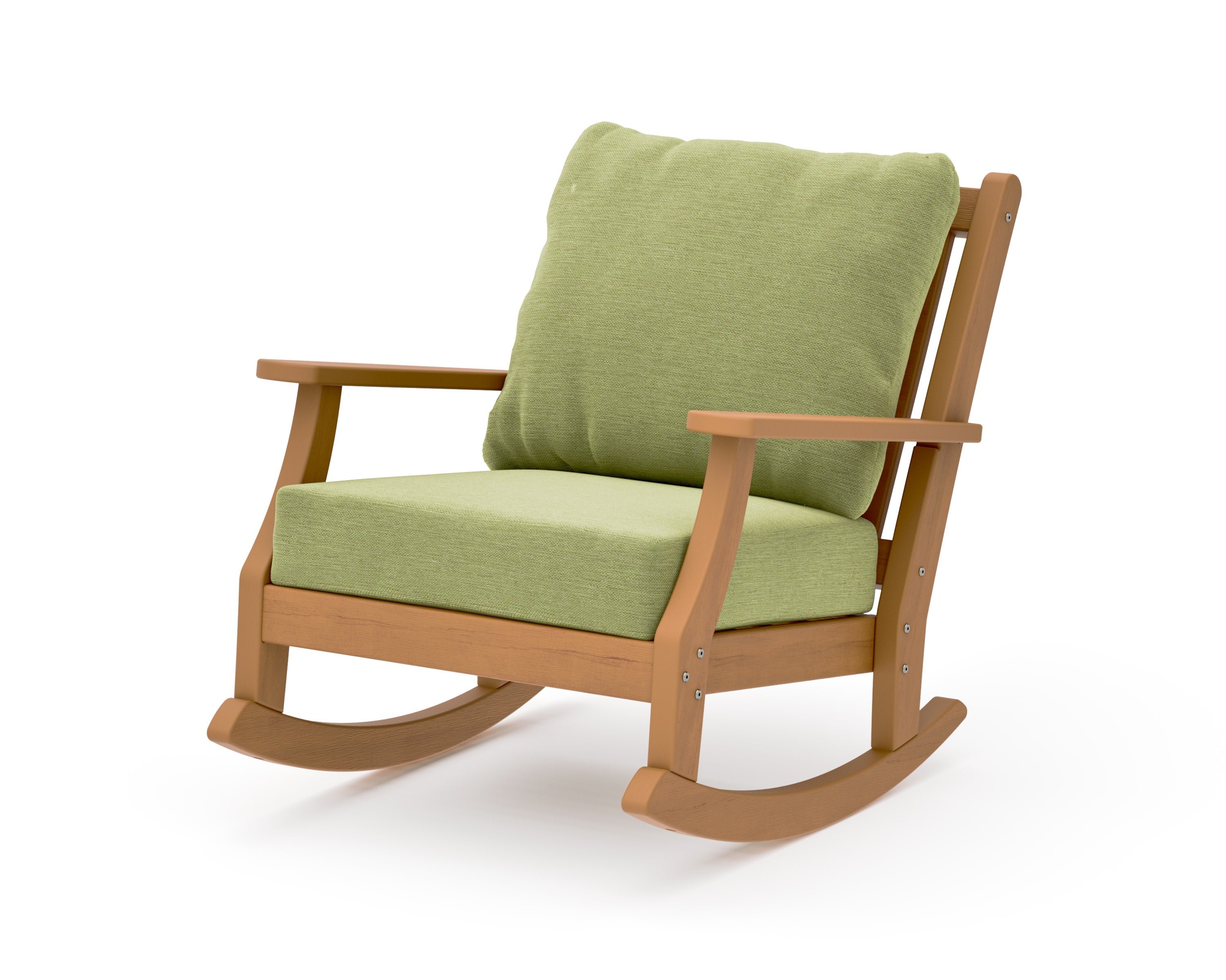 Wovendale Deep Seating Rocking Chair in Natural / Chartreuse Boucle