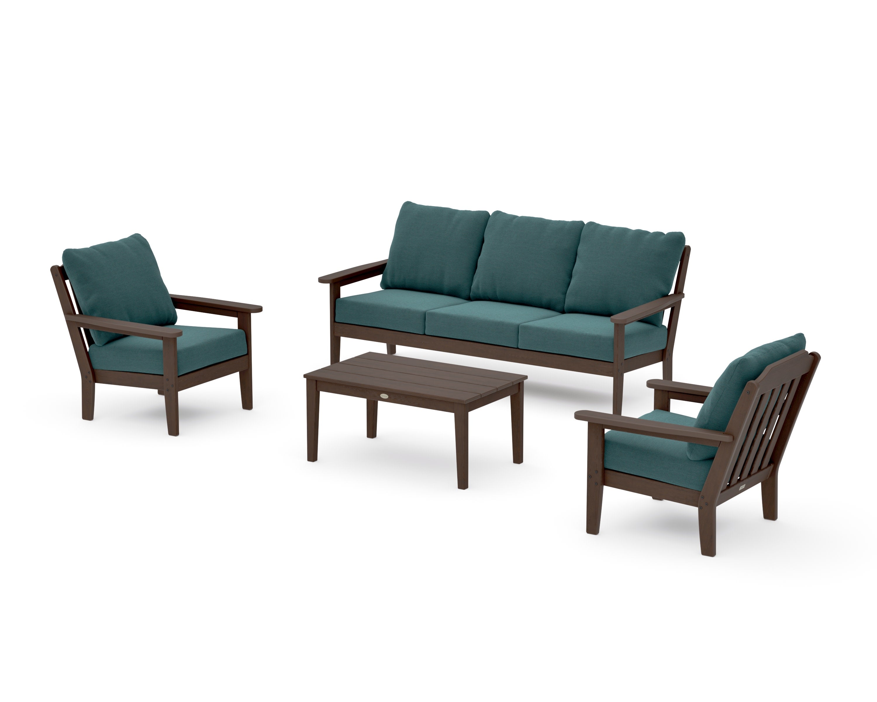 Cottage 4-Piece Deep Seating Set with Sofa in Kona / Ocean Teal