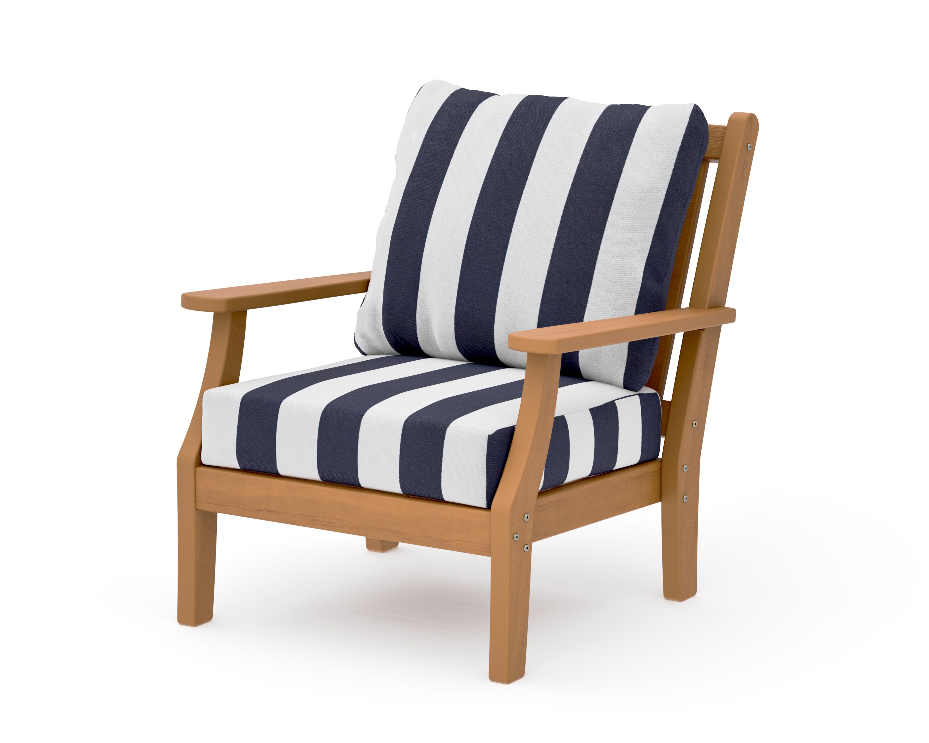 Wovendale Deep Seating Chair in Natural / Cabana Stripe Navy