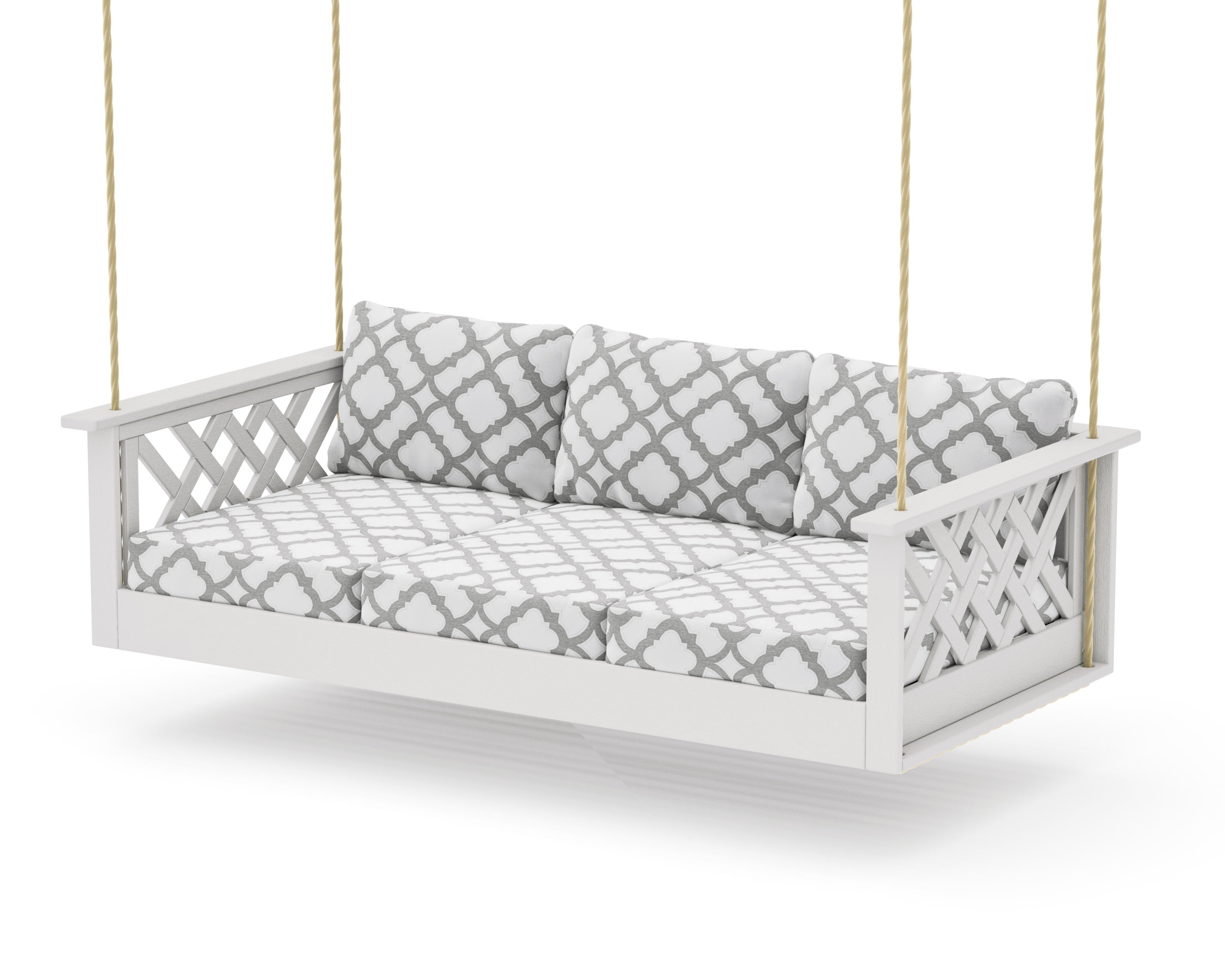 Wovendale Daybed Swing in Vintage White / Trellis Grey Mist