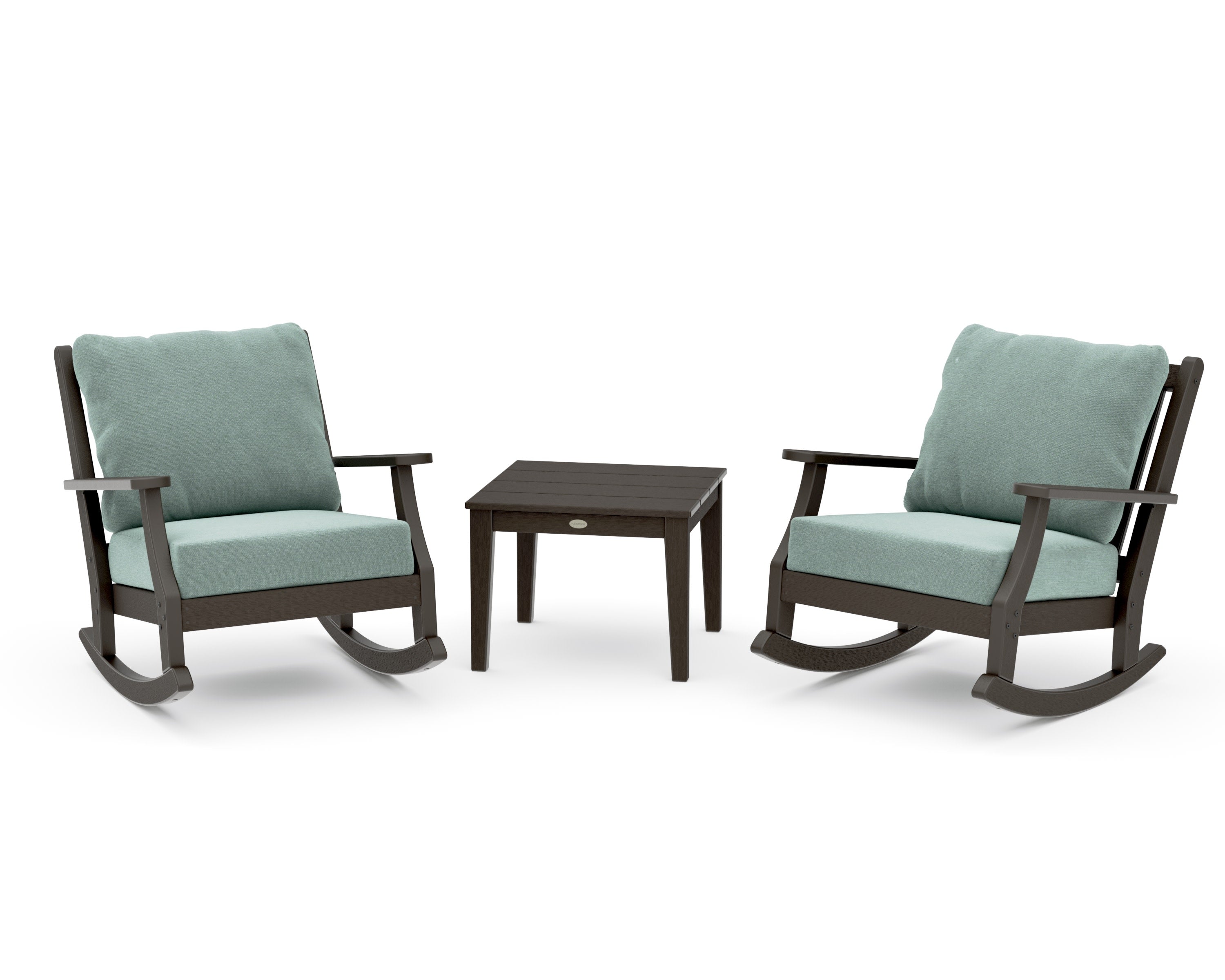 Wovendale 3-Piece Deep Seating Rocker Set in Vintage Coffee / Glacier Spa