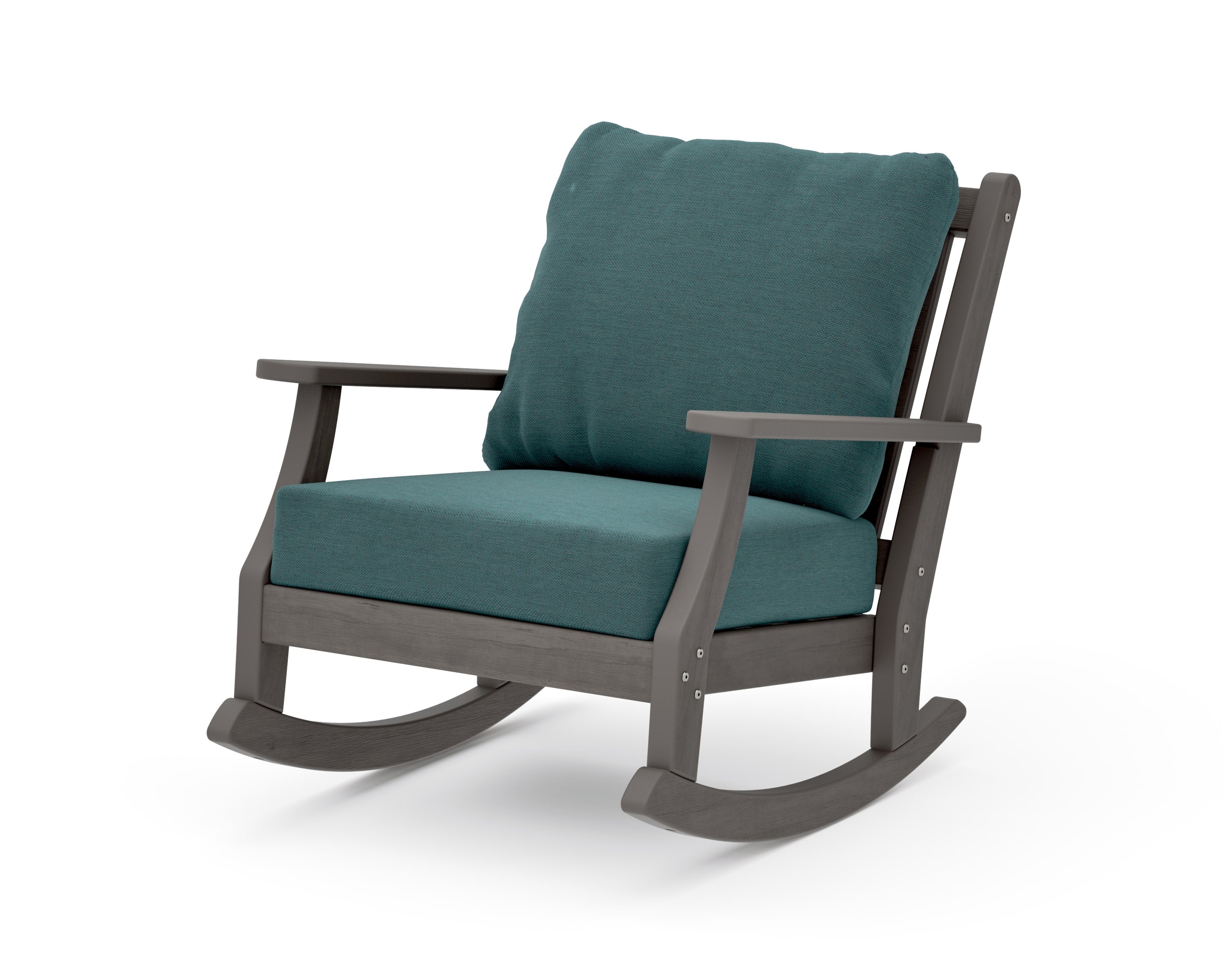 Wovendale Deep Seating Rocking Chair in Driftwood / Ocean Teal