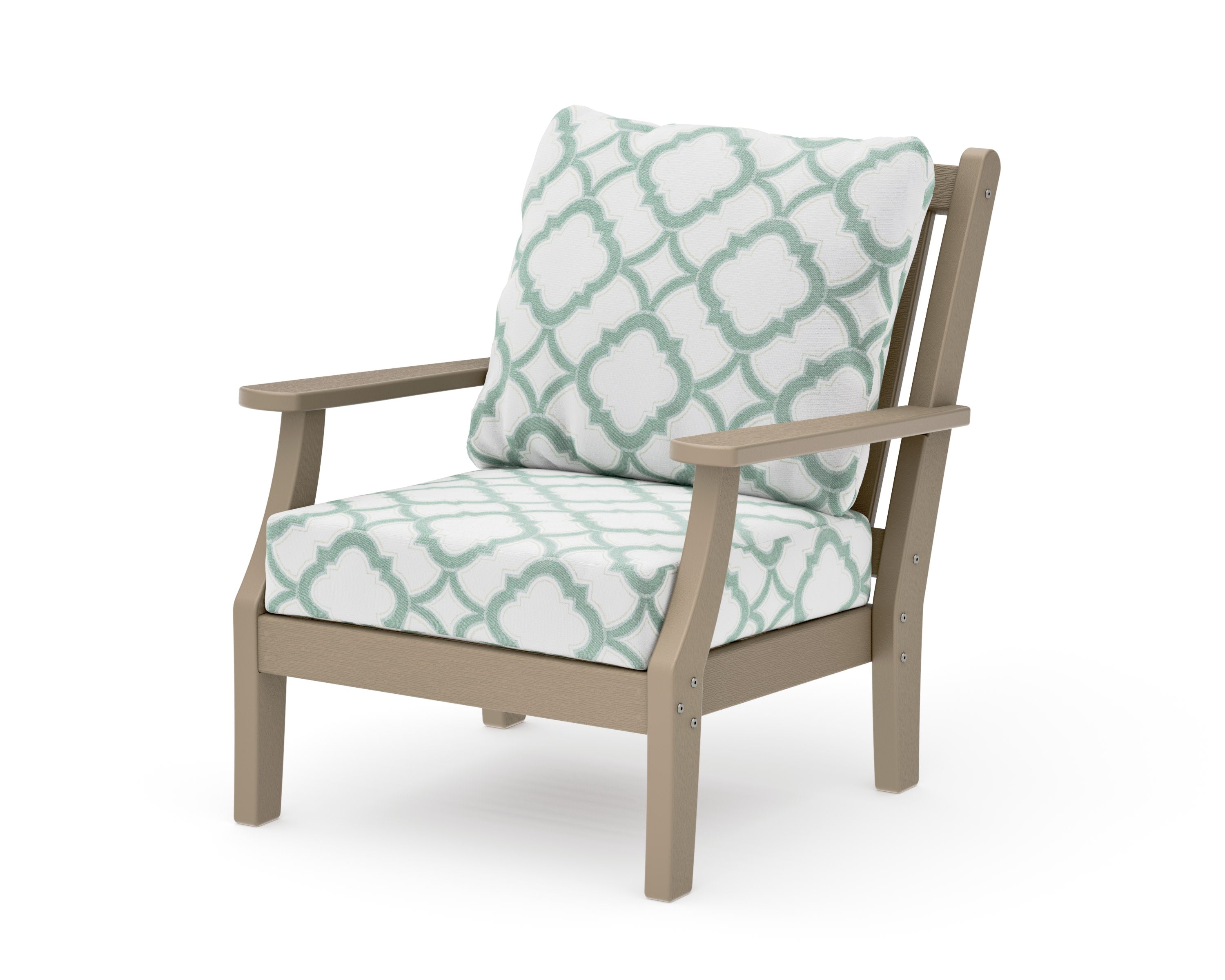Wovendale Deep Seating Chair in Vintage Sahara / Trellis Glacier Spa