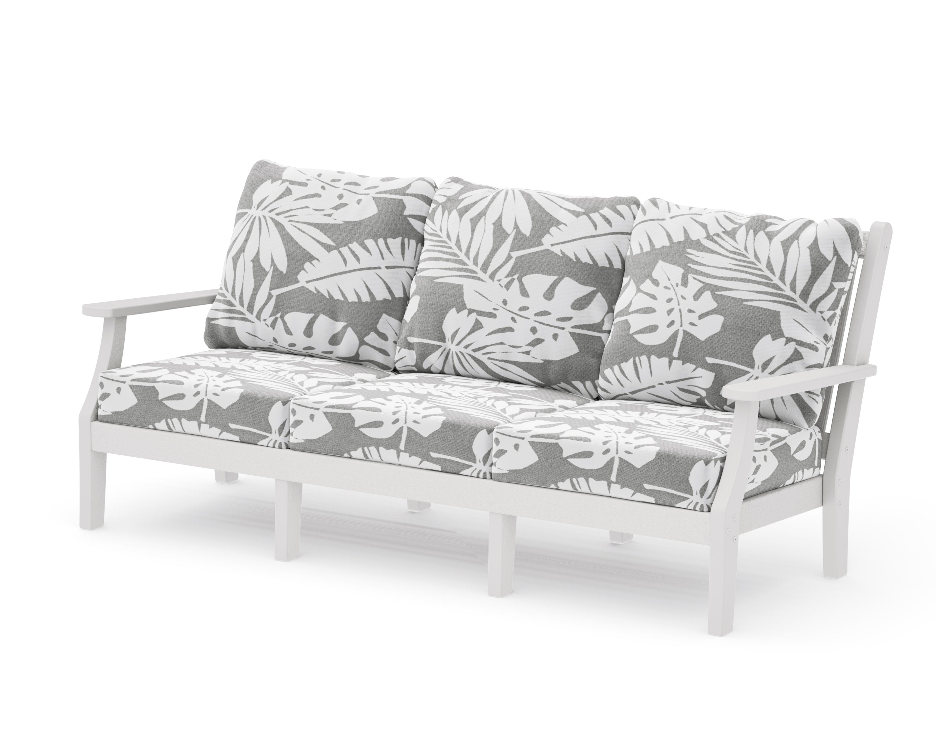 Wovendale Deep Seating Sofa in Vintage White / Leaf Grey Mist
