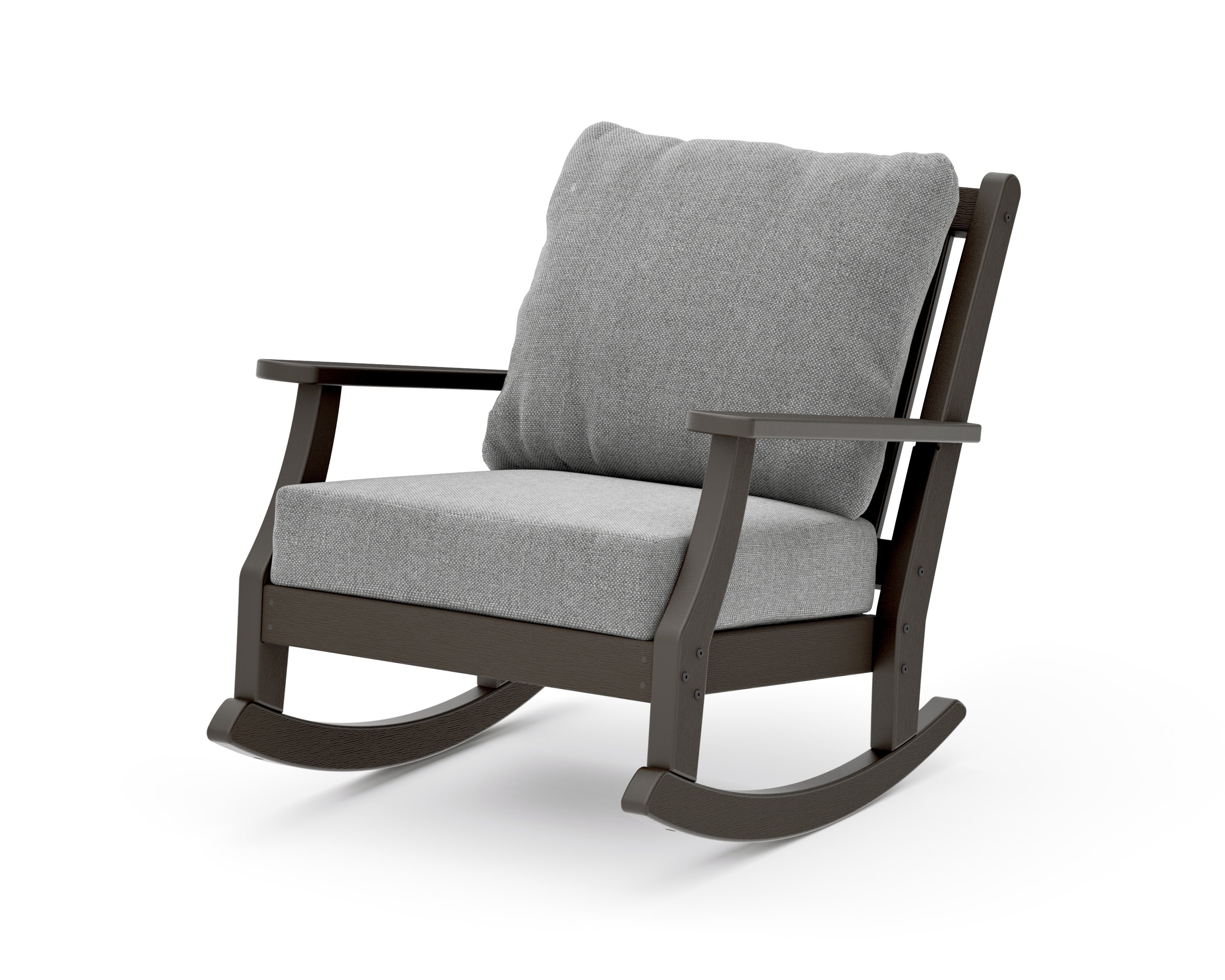 Wovendale Deep Seating Rocking Chair in Vintage Coffee / Grey Mist