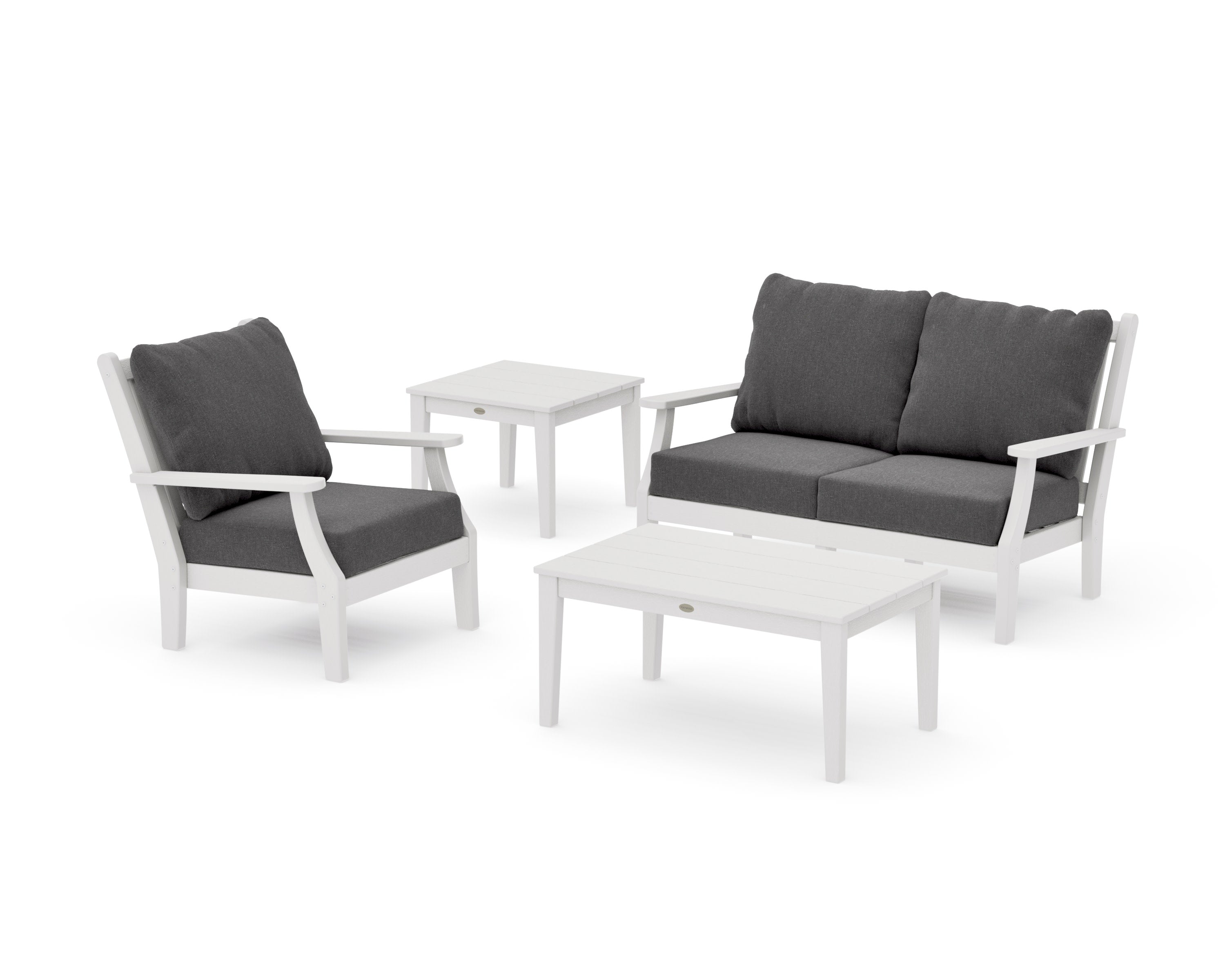 Wovendale 4-Piece Deep Seating Set in Vintage White / Ash Charcoal