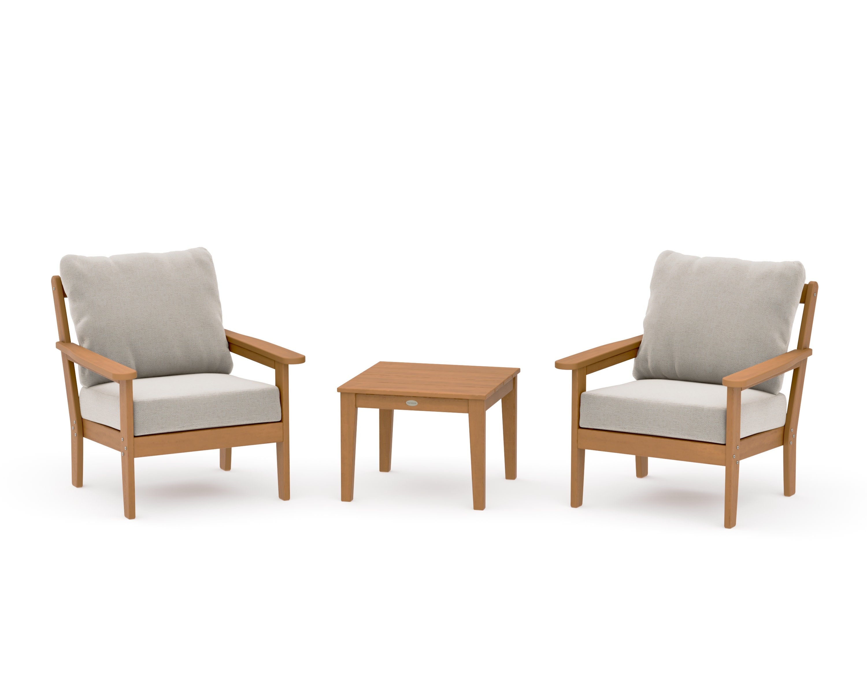 Cottage 3-Piece Deep Seating Set in Natural / Dune Burlap