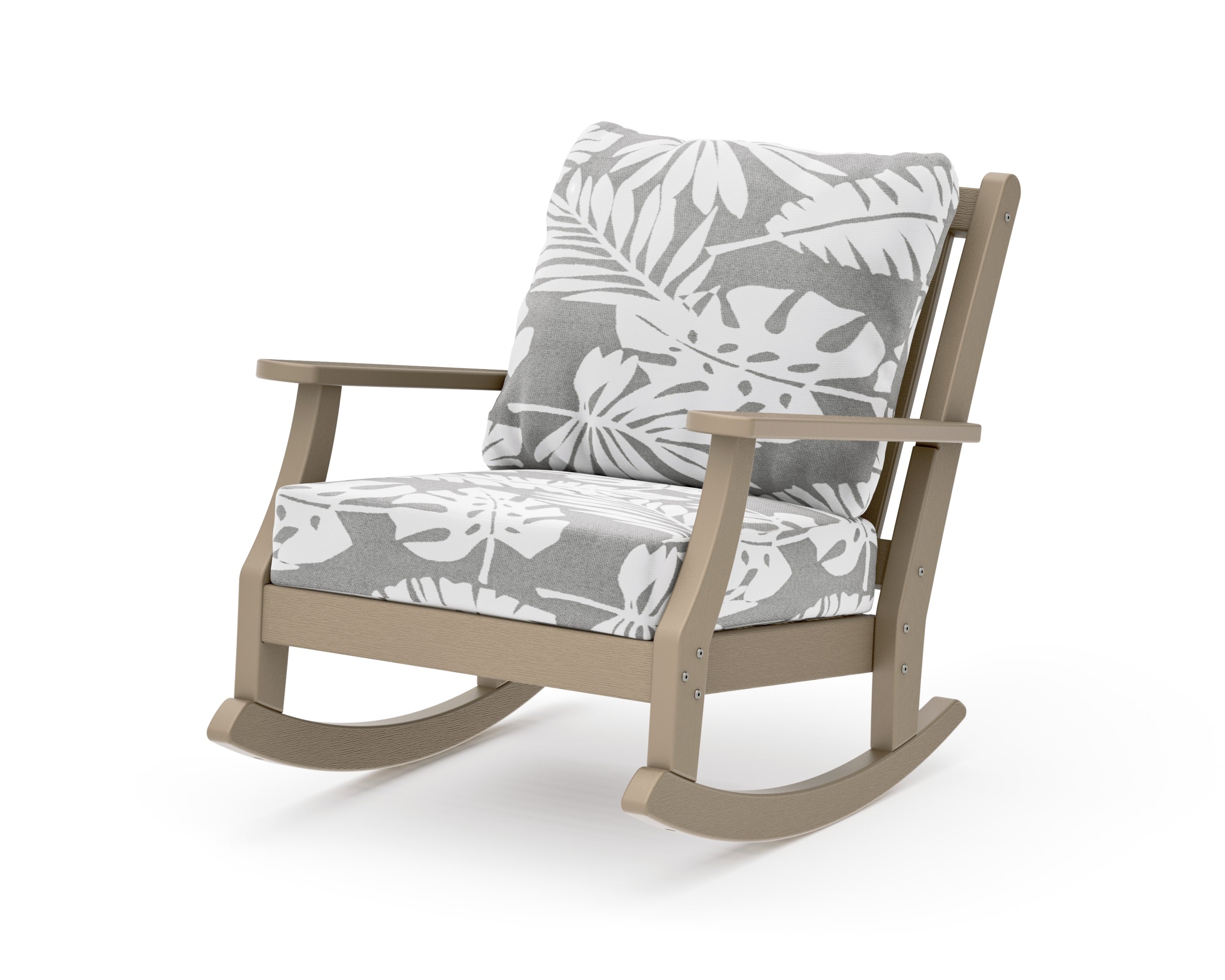 Wovendale Deep Seating Rocking Chair in Vintage Sahara / Leaf Grey Mist
