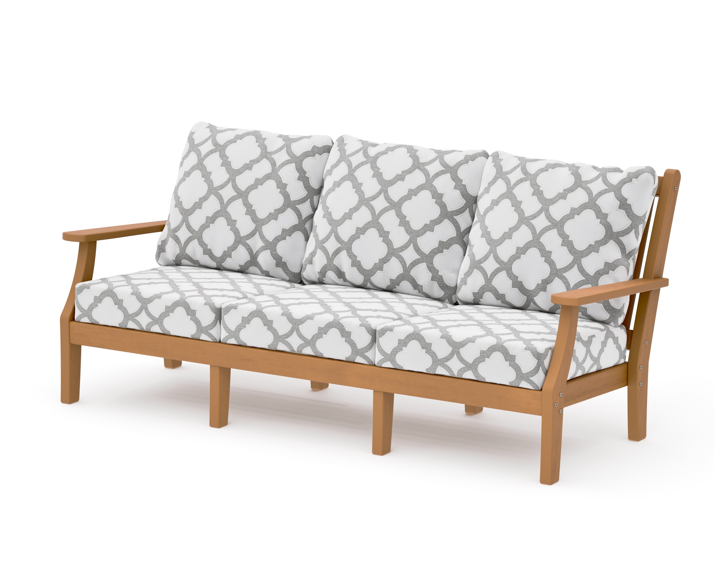 Wovendale Deep Seating Sofa in Natural / Trellis Grey Mist