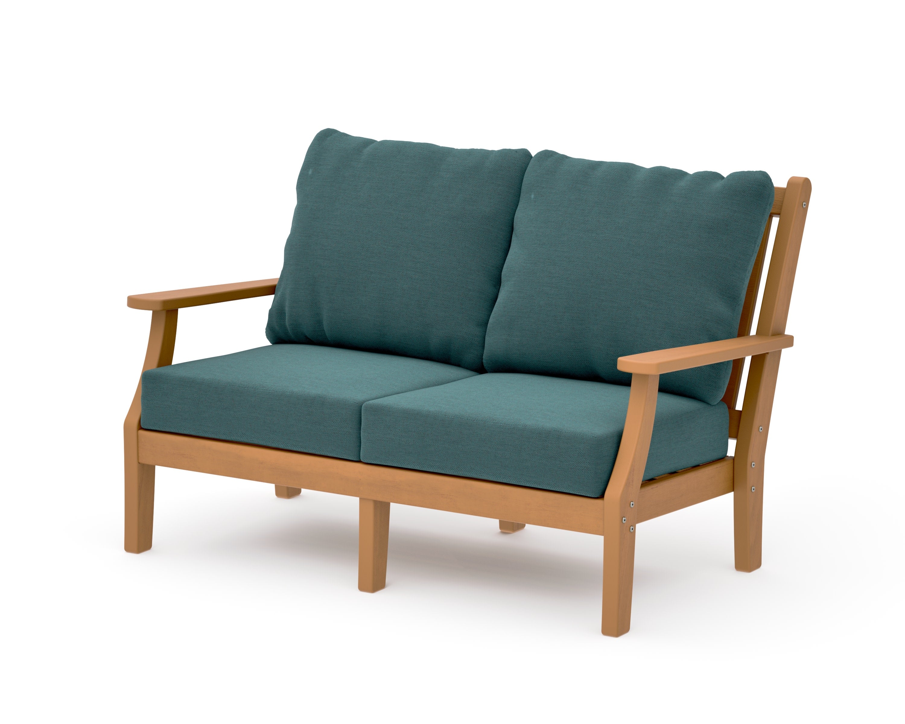Wovendale Deep Seating Loveseat in Natural / Ocean Teal