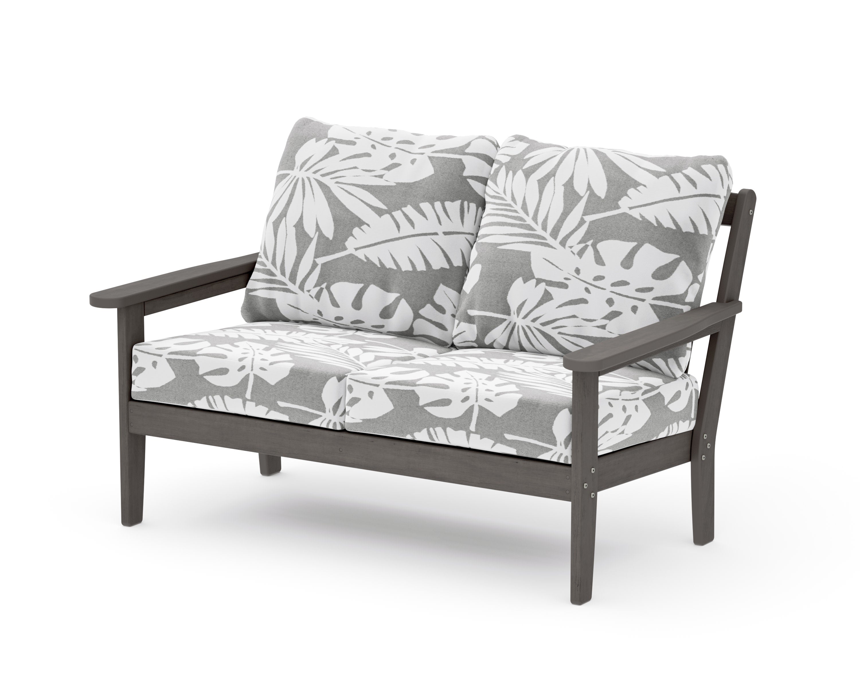 Cottage Deep Seating Loveseat in Driftwood / Leaf Grey Mist