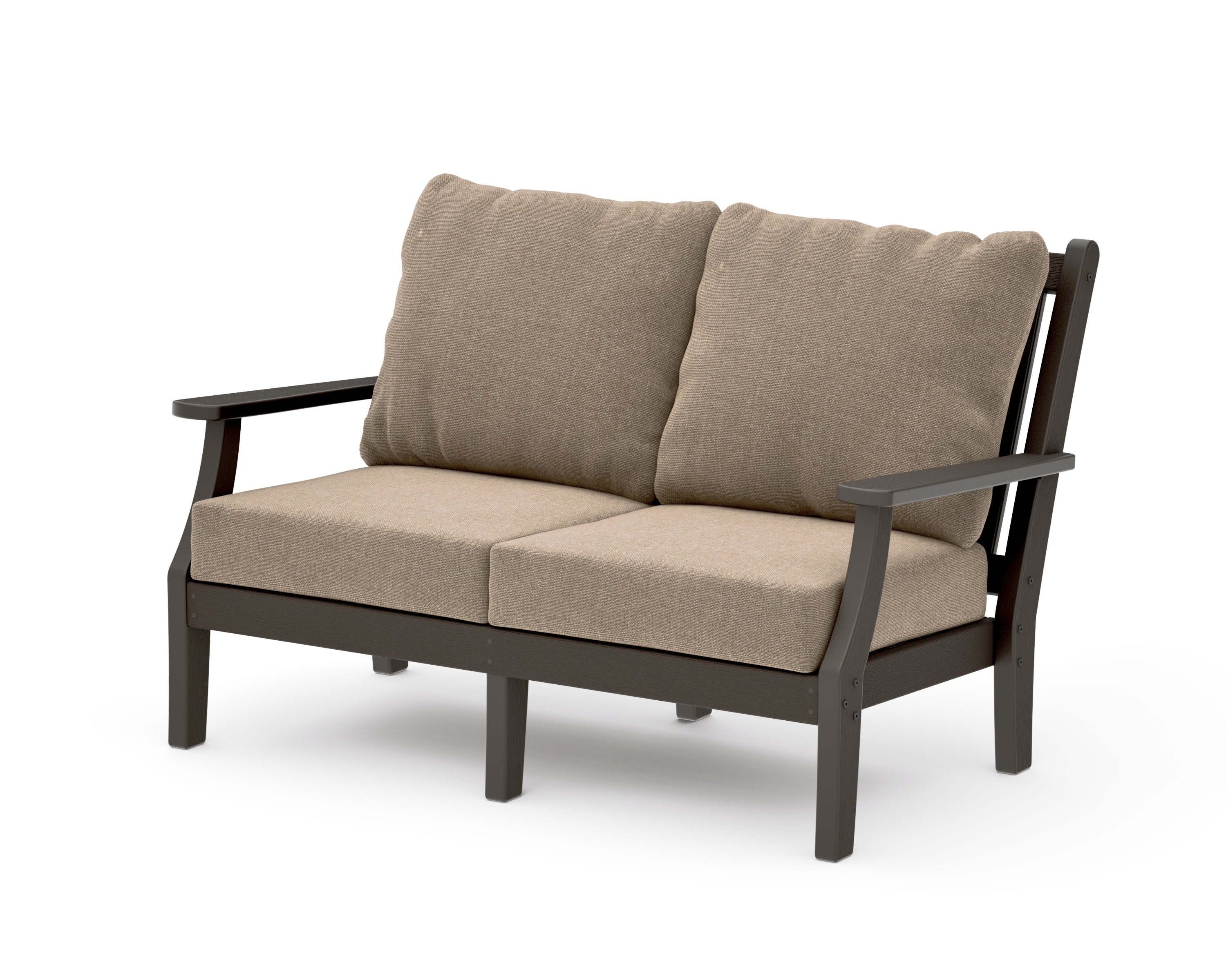 Wovendale Deep Seating Loveseat in Vintage Coffee / Spiced Burlap