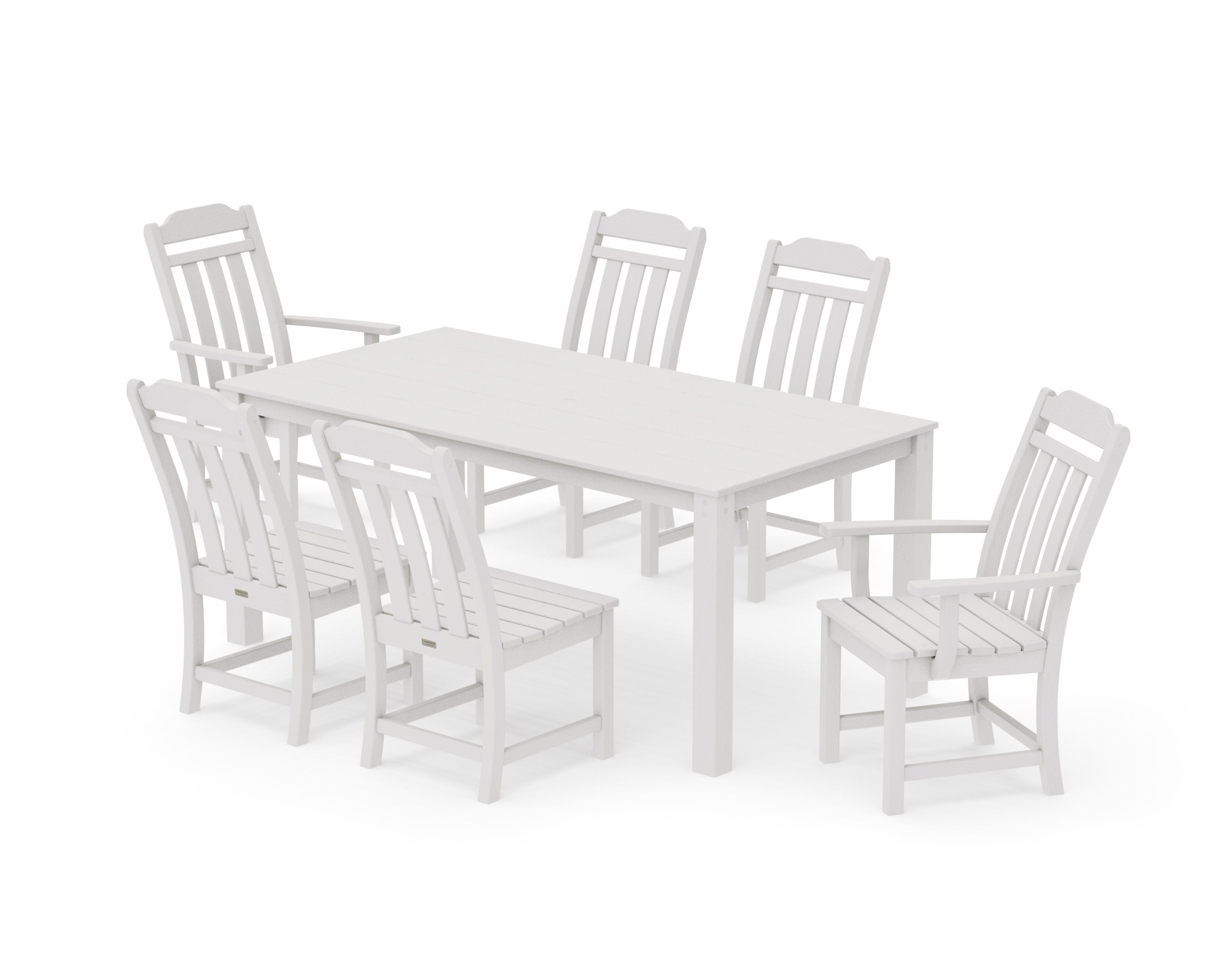 Cottage 7-Piece Parsons Dining Set in Vintage White