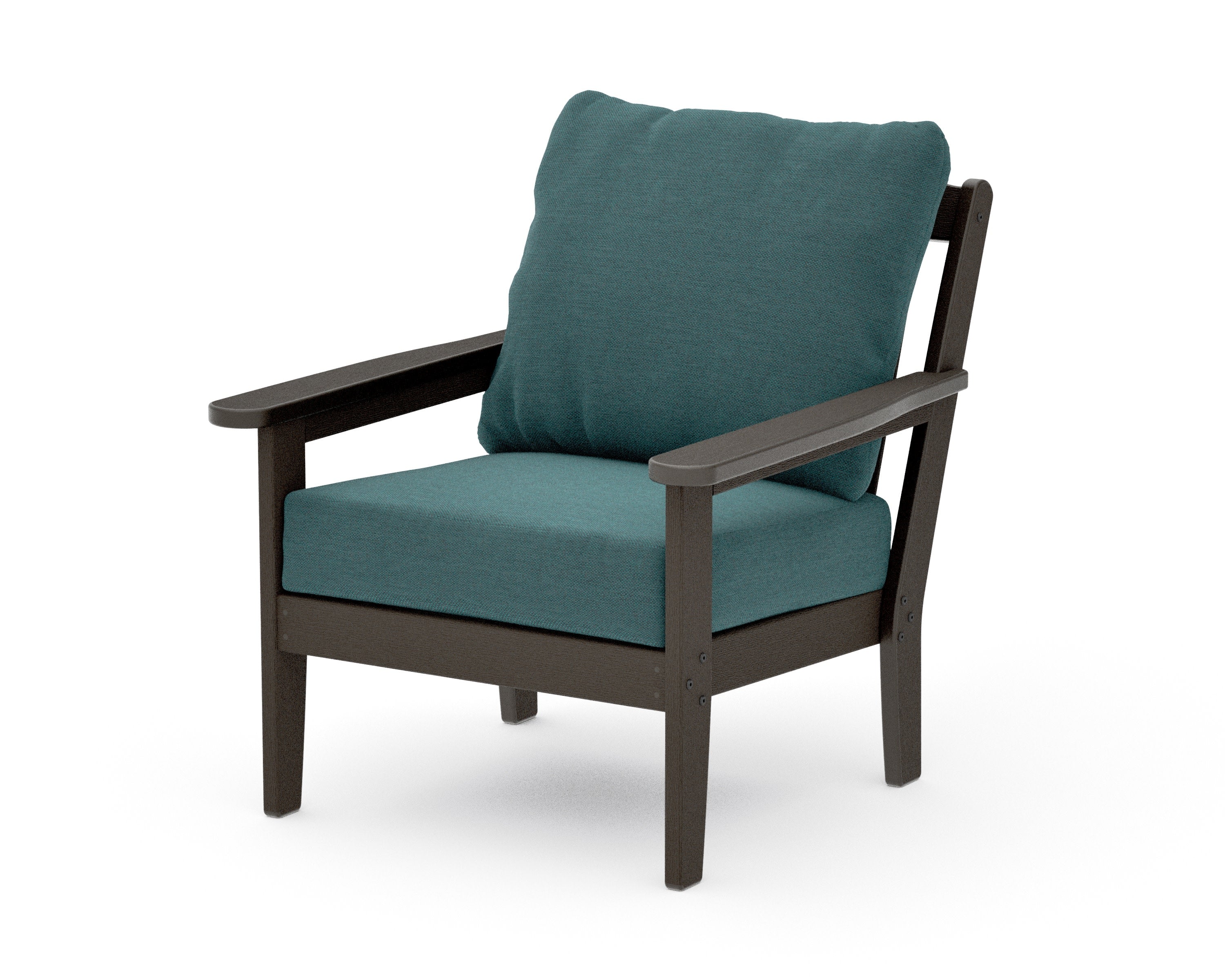 Cottage Deep Seating Chair in Vintage Coffee / Ocean Teal