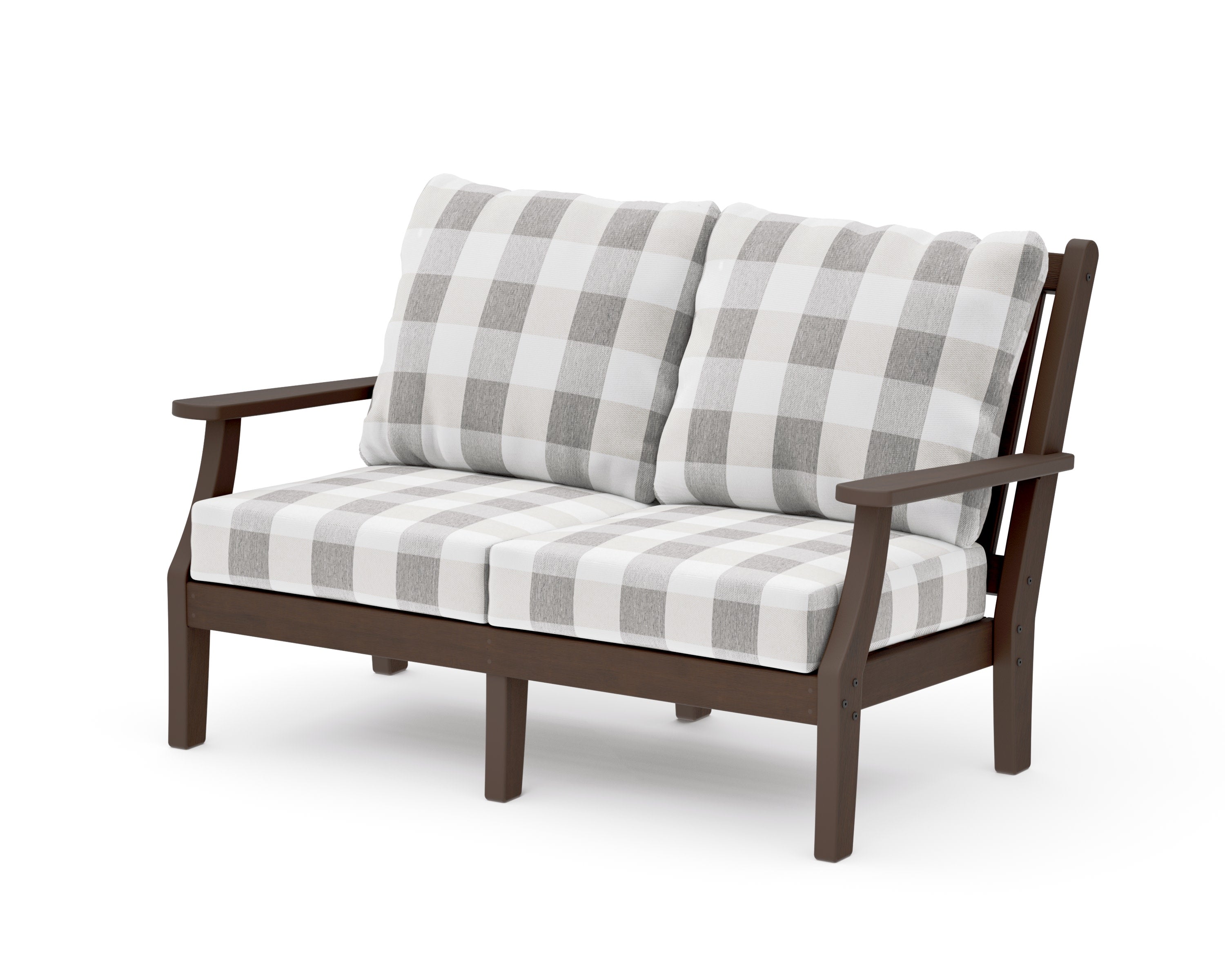 Wovendale Deep Seating Loveseat in Kona / Buffalo Plaid Grey Mist
