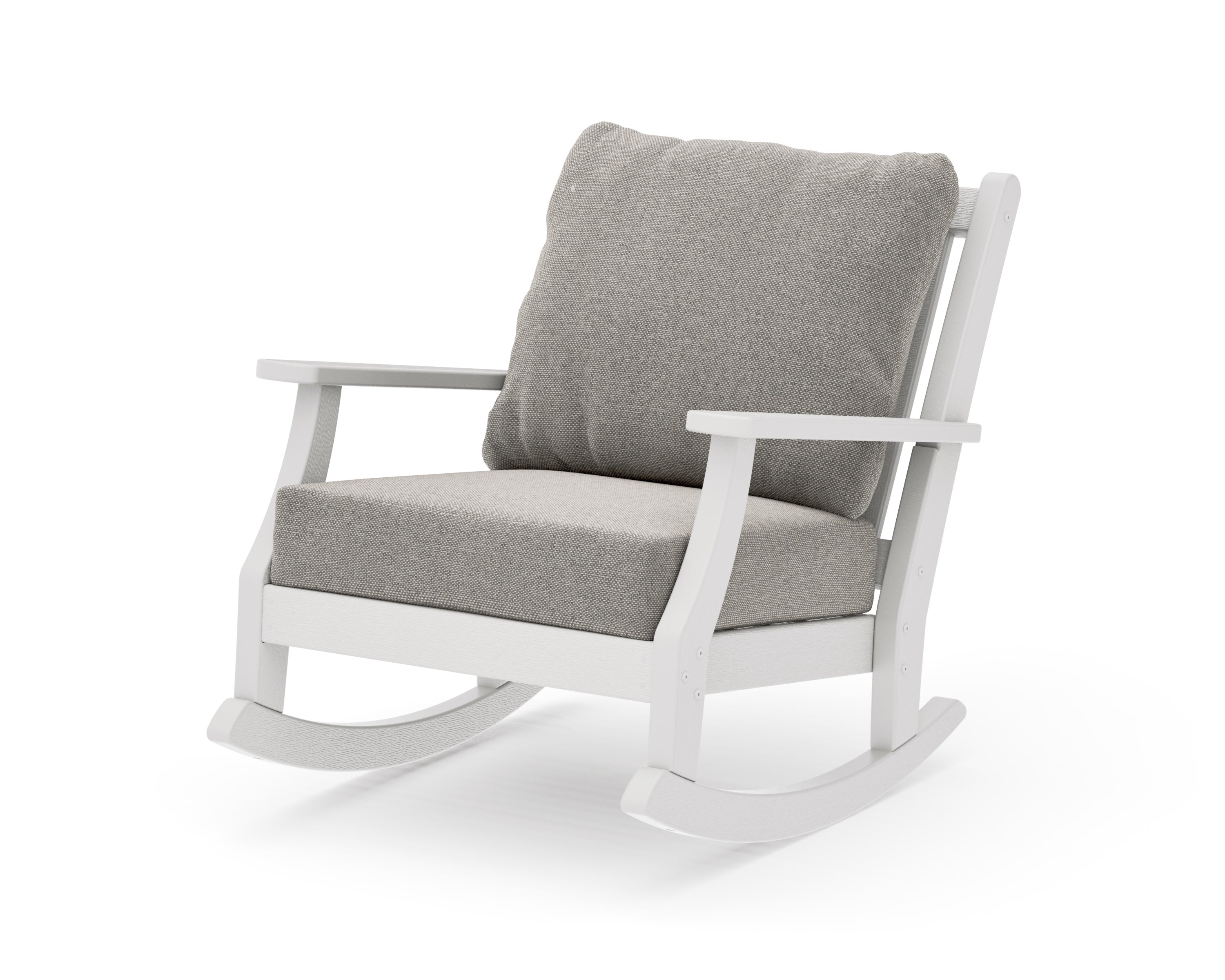 Wovendale Deep Seating Rocking Chair in Vintage White / Weathered Tweed