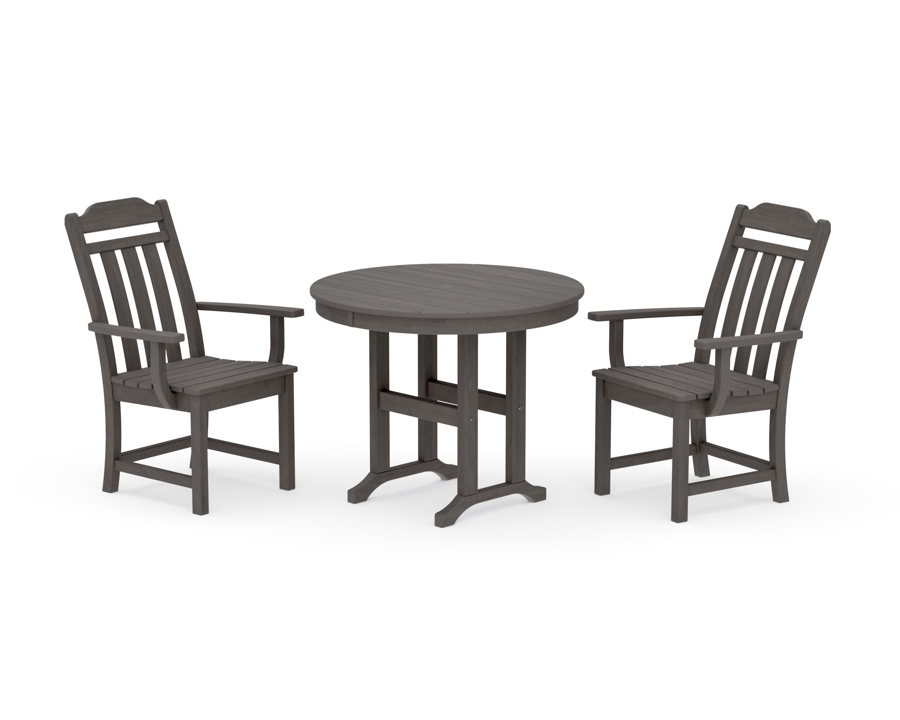 Cottage 3-Piece Farmhouse Dining Set in Driftwood