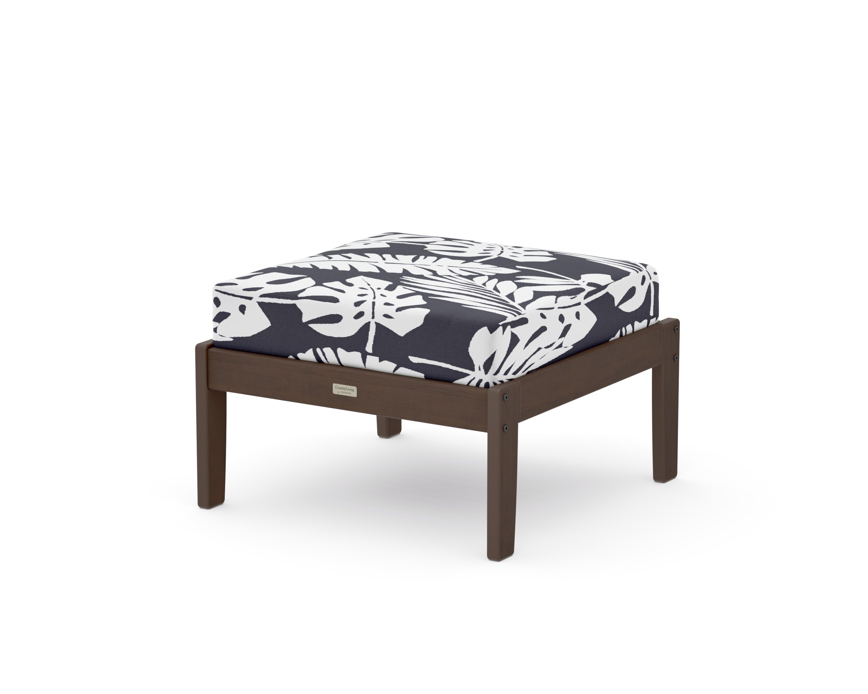 Cottage Deep Seating Ottoman in Kona / Leaf Navy