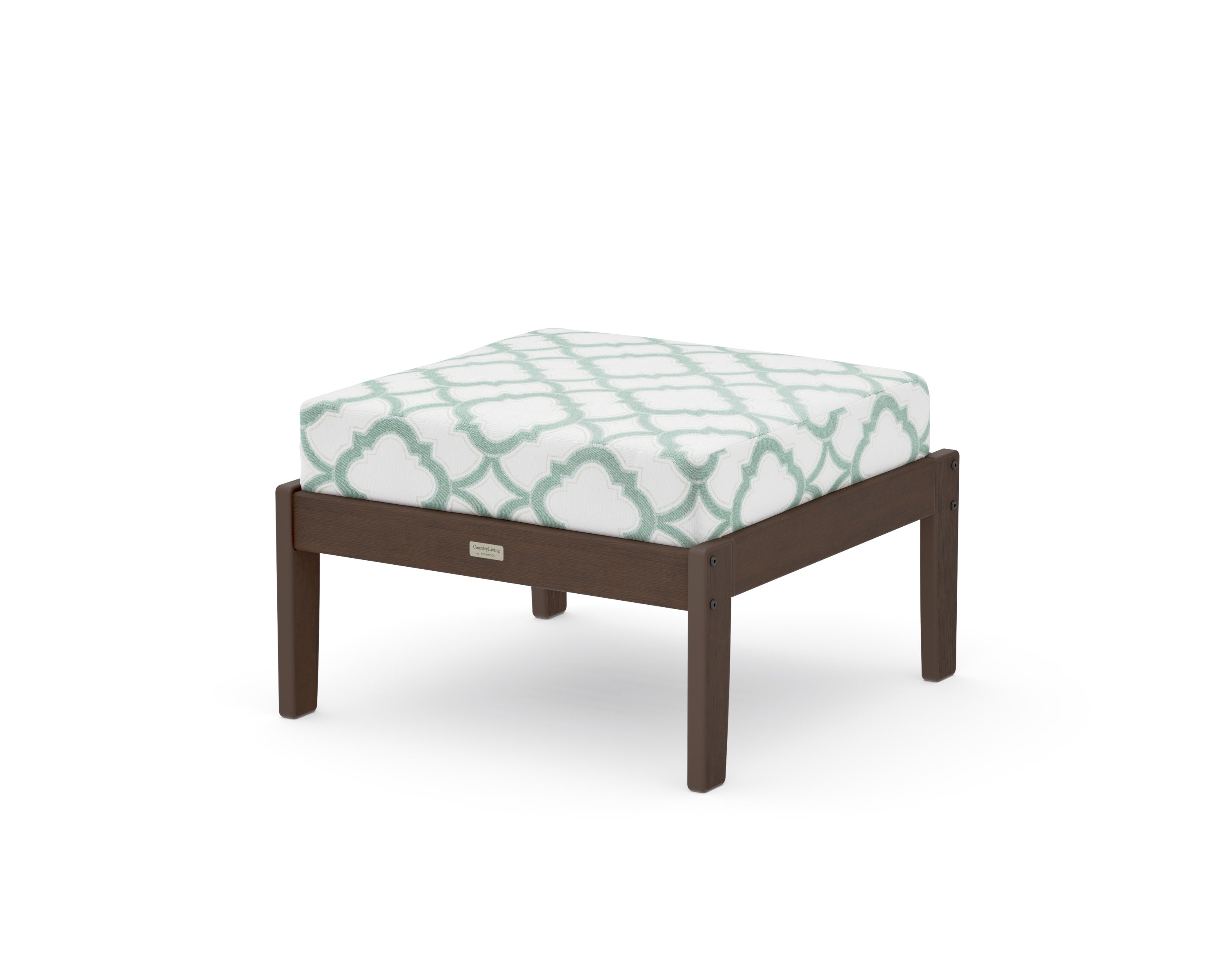 Cottage Deep Seating Ottoman in Kona / Trellis Glacier Spa