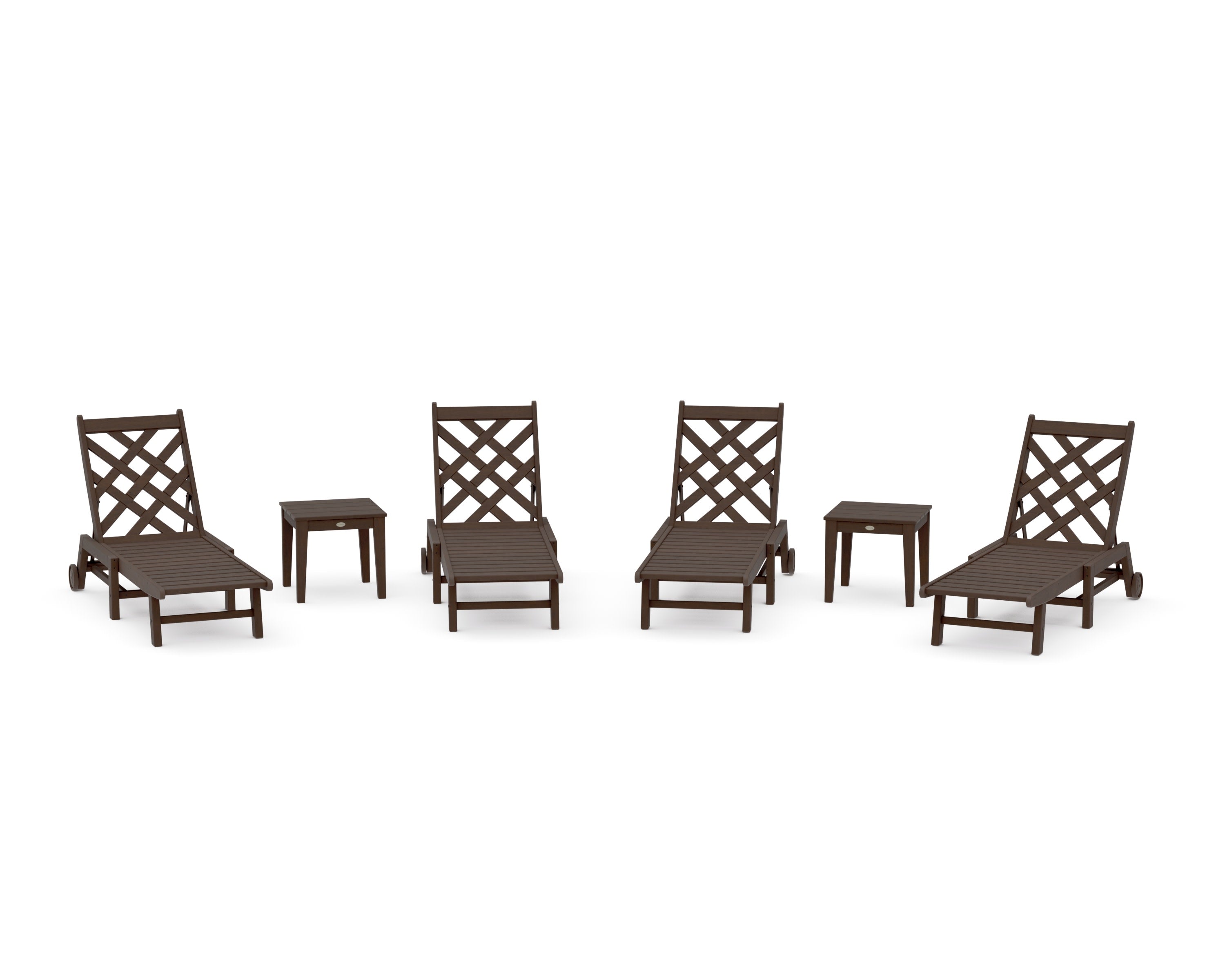 Wovendale 6-Piece Chaise Set with Wheels in Kona