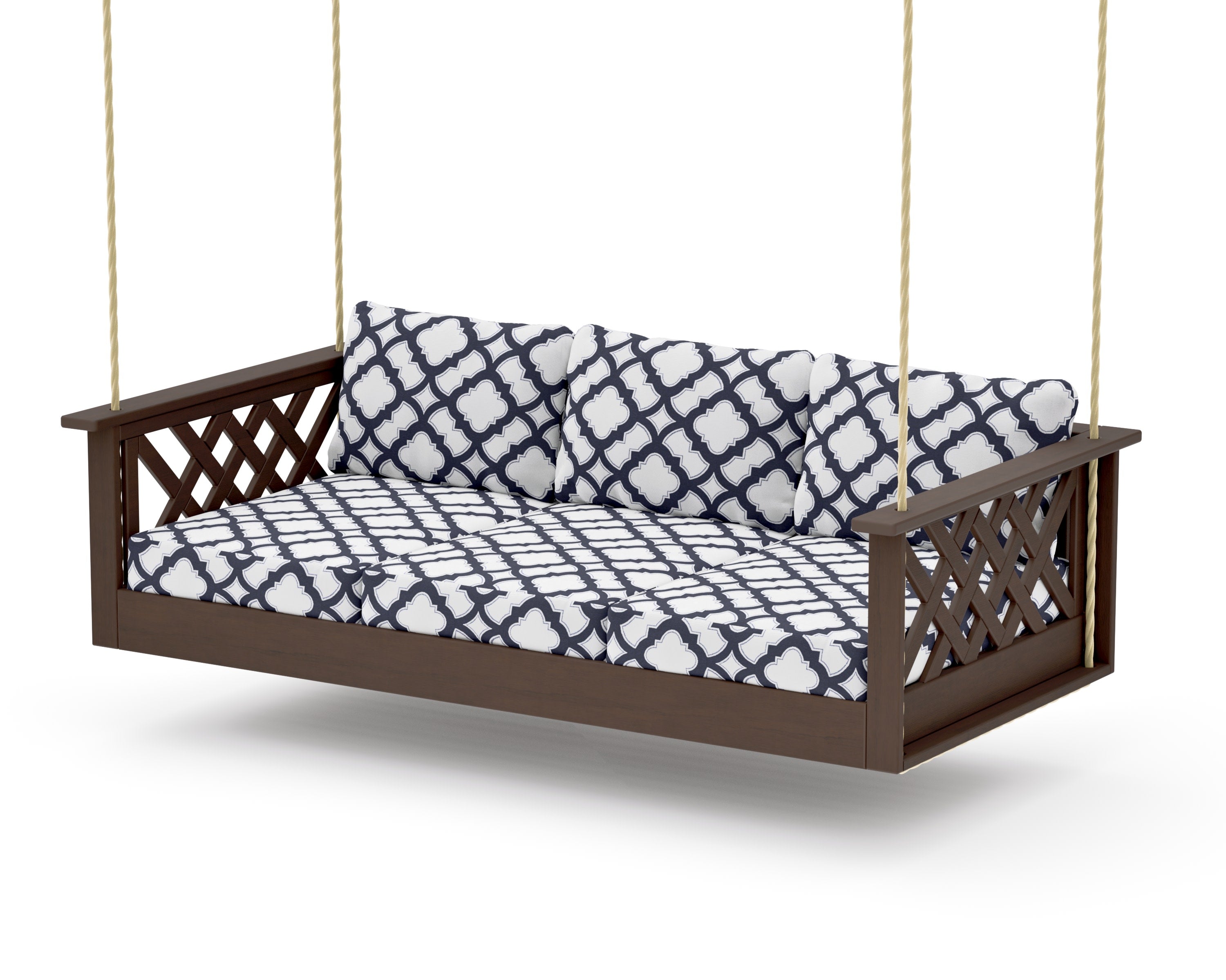 Wovendale Daybed Swing in Kona / Trellis Navy