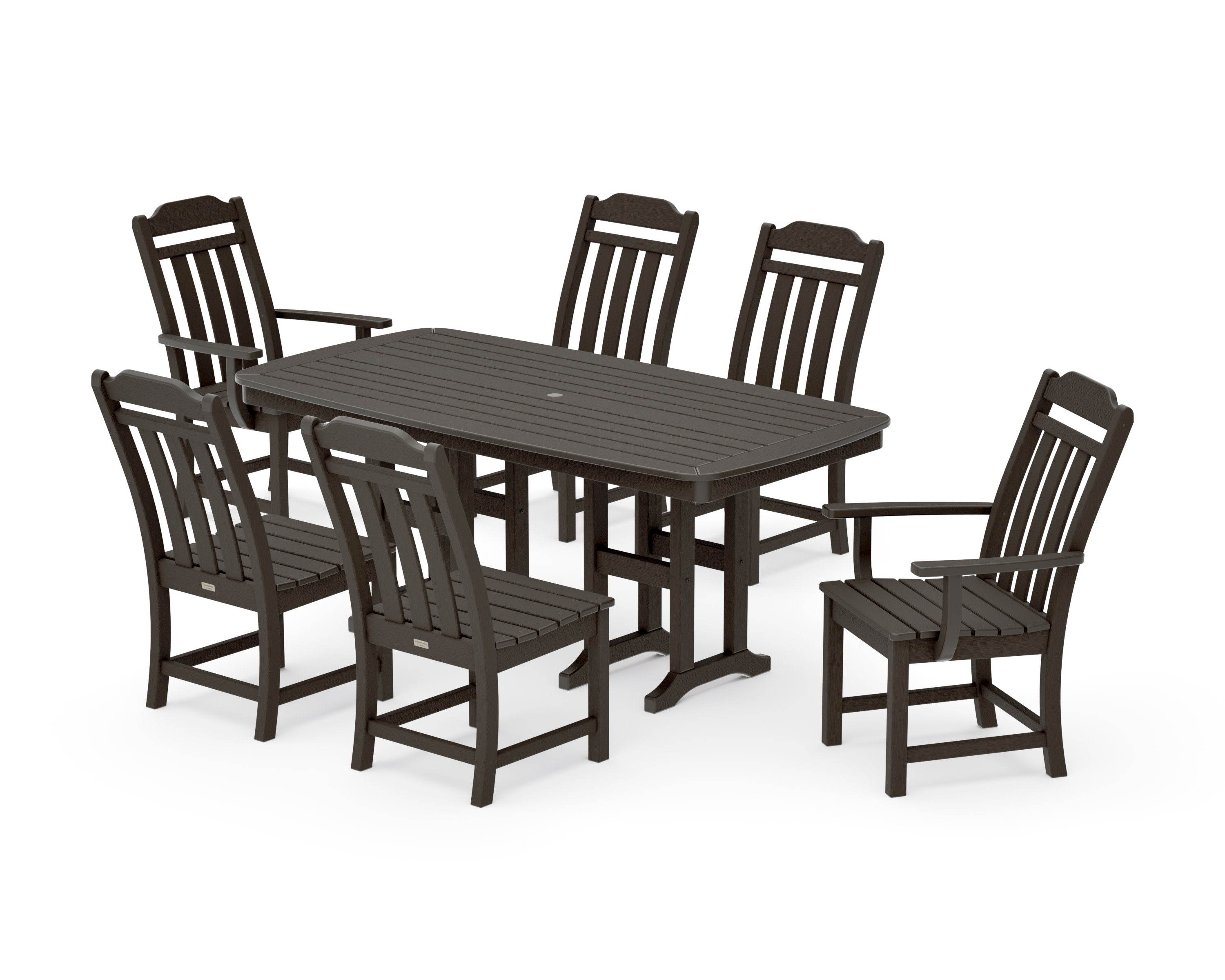 Cottage 7-Piece Dining Set in Vintage Coffee