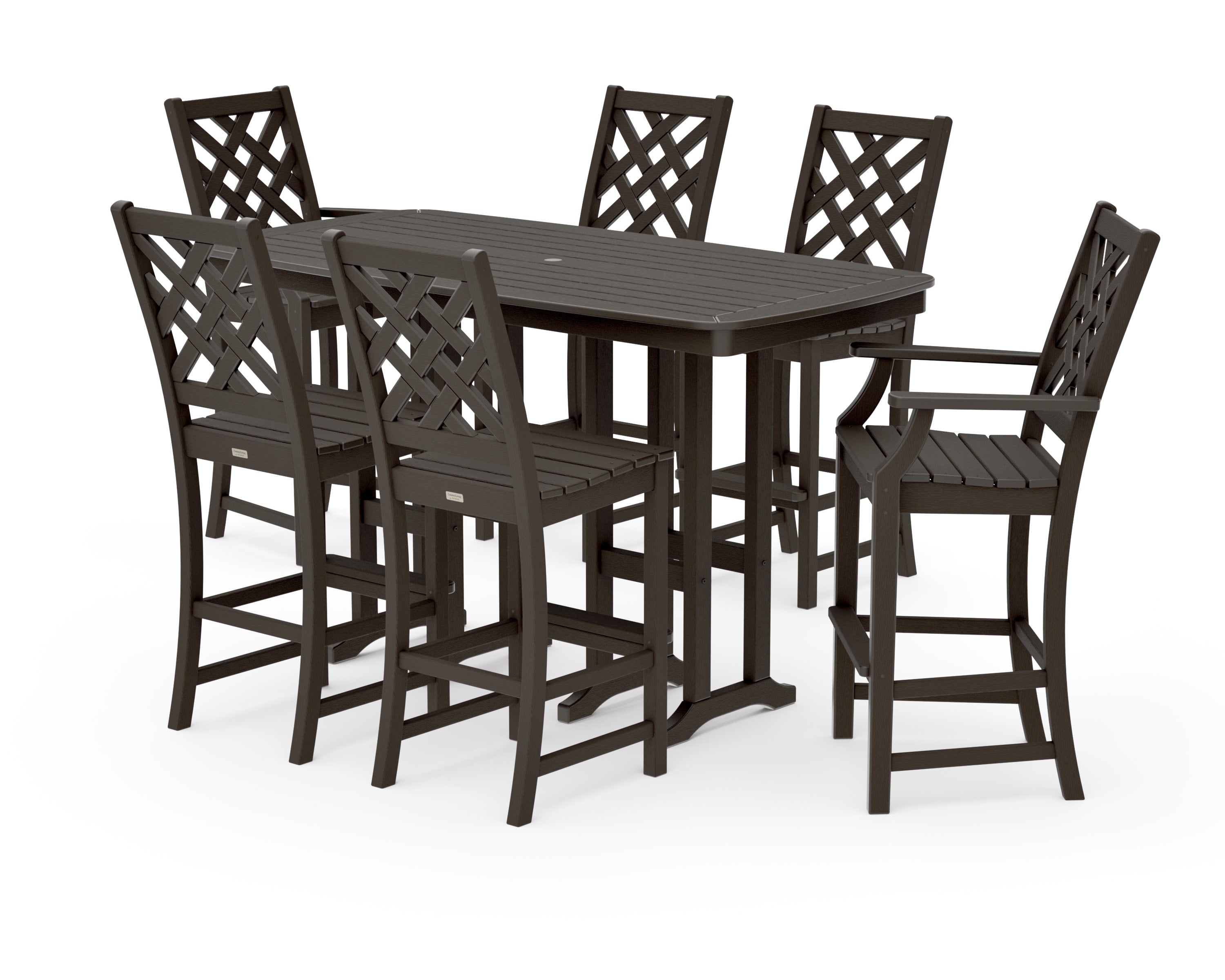 Wovendale 7-Piece Bar Set in Vintage Coffee
