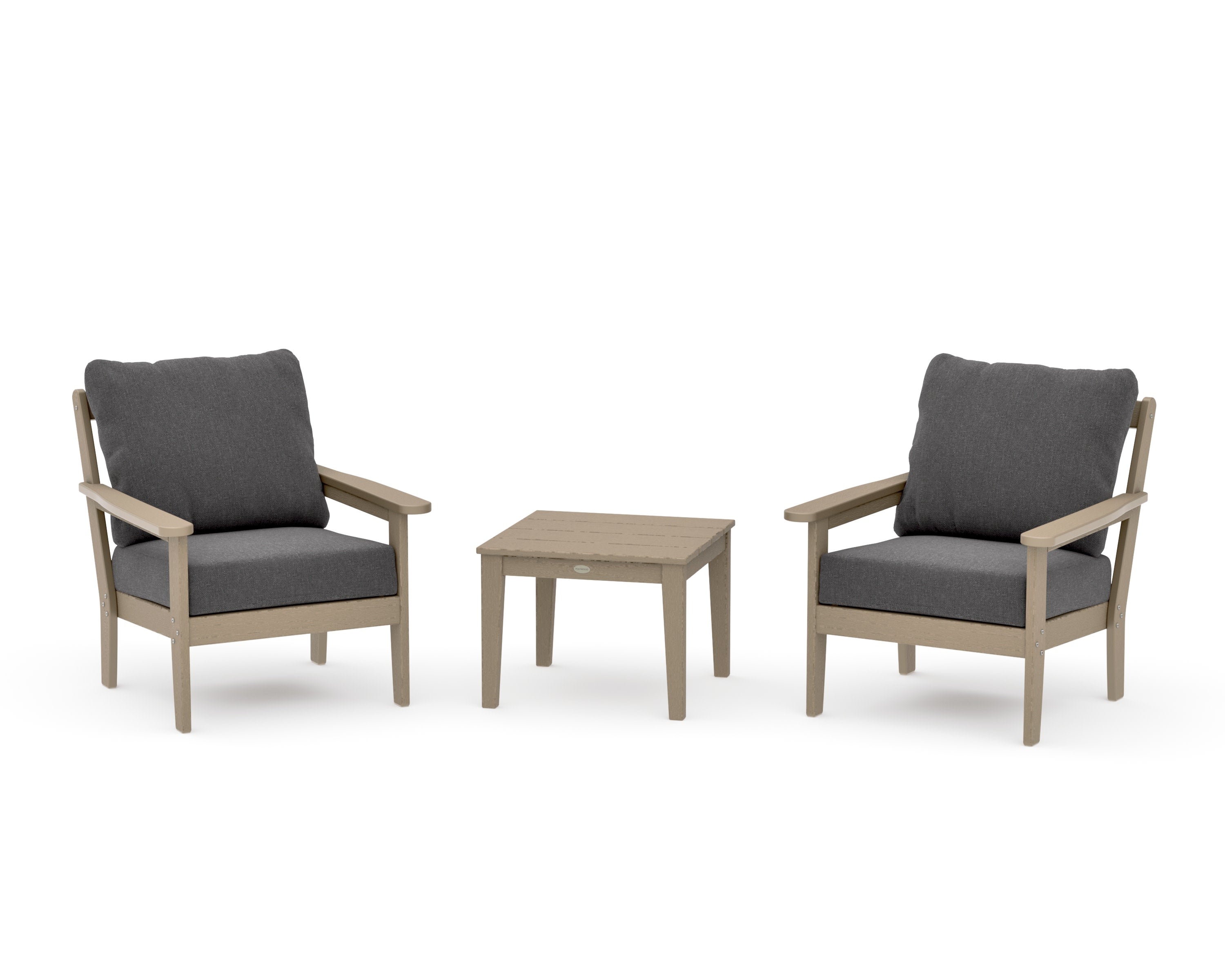 Cottage 3-Piece Deep Seating Set in Vintage Sahara / Ash Charcoal