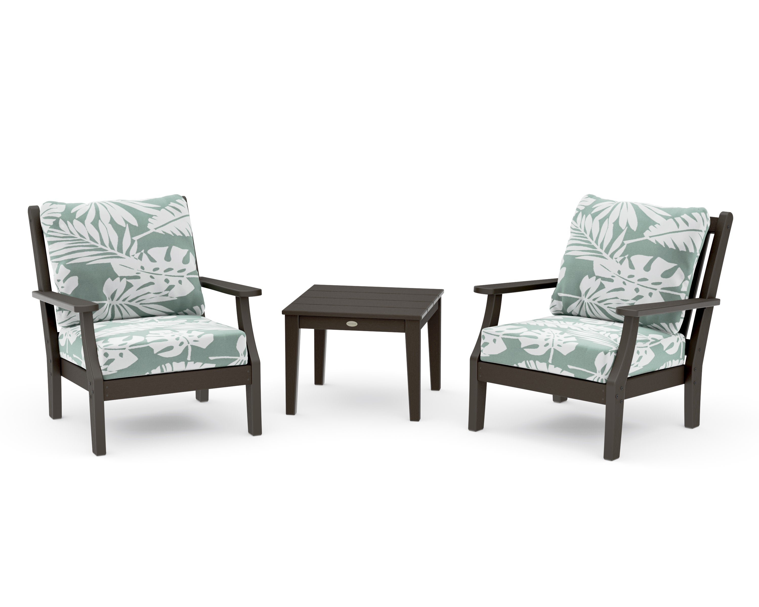 Wovendale 3-Piece Deep Seating Set in Vintage Coffee / Leaf Glacier Spa