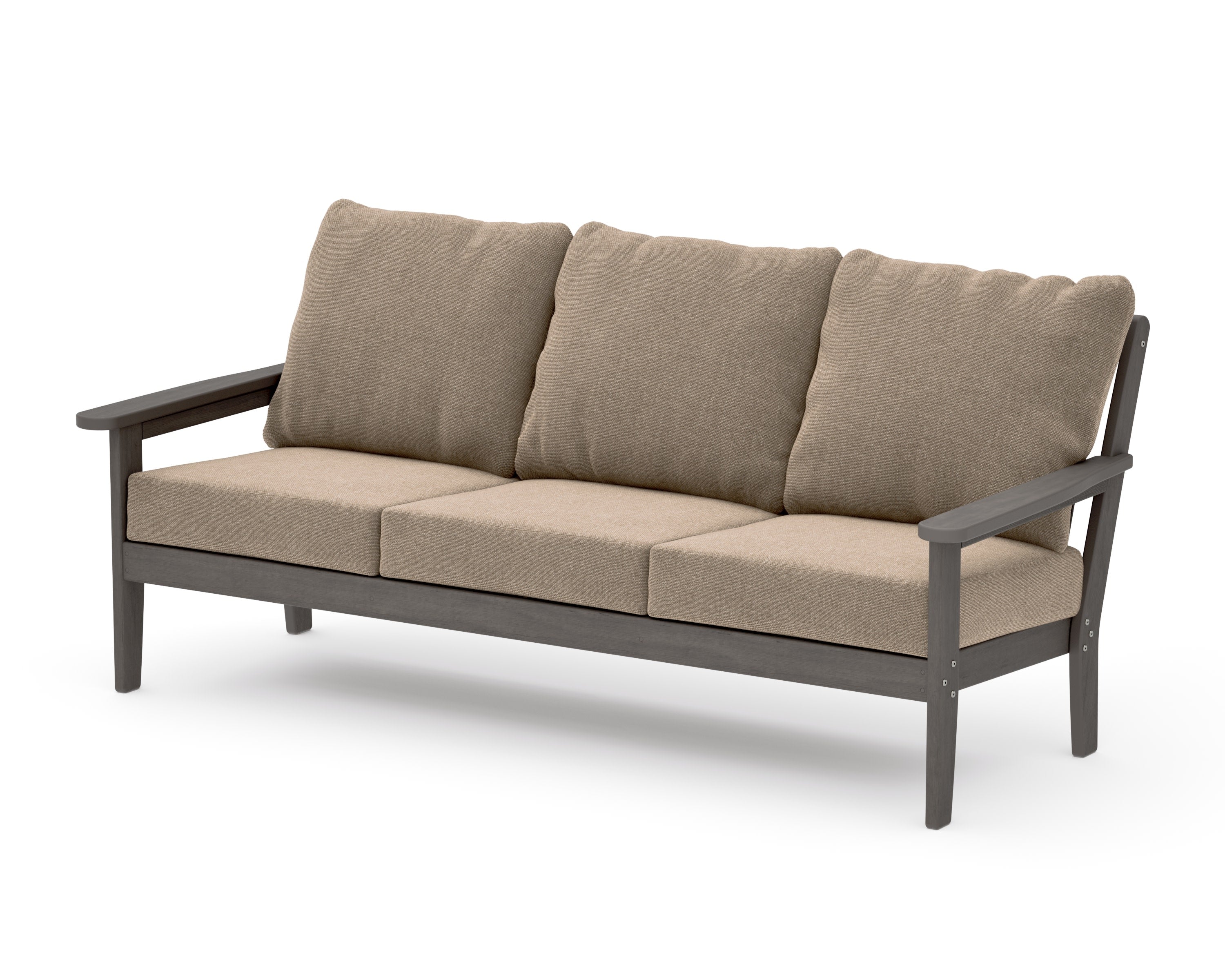 Cottage Deep Seating Sofa in Driftwood / Spiced Burlap