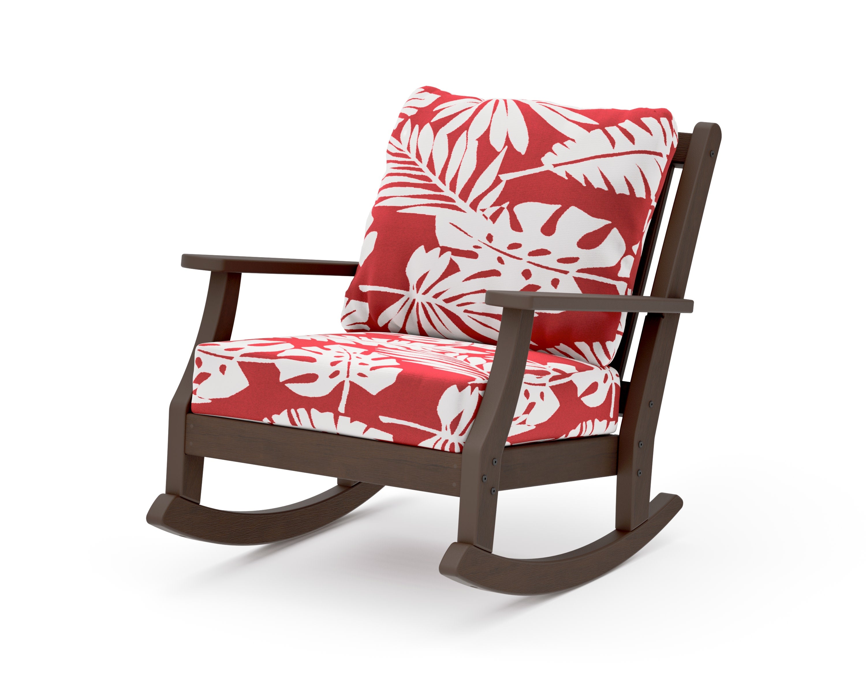 Wovendale Deep Seating Rocking Chair in Kona / Leaf Crimson