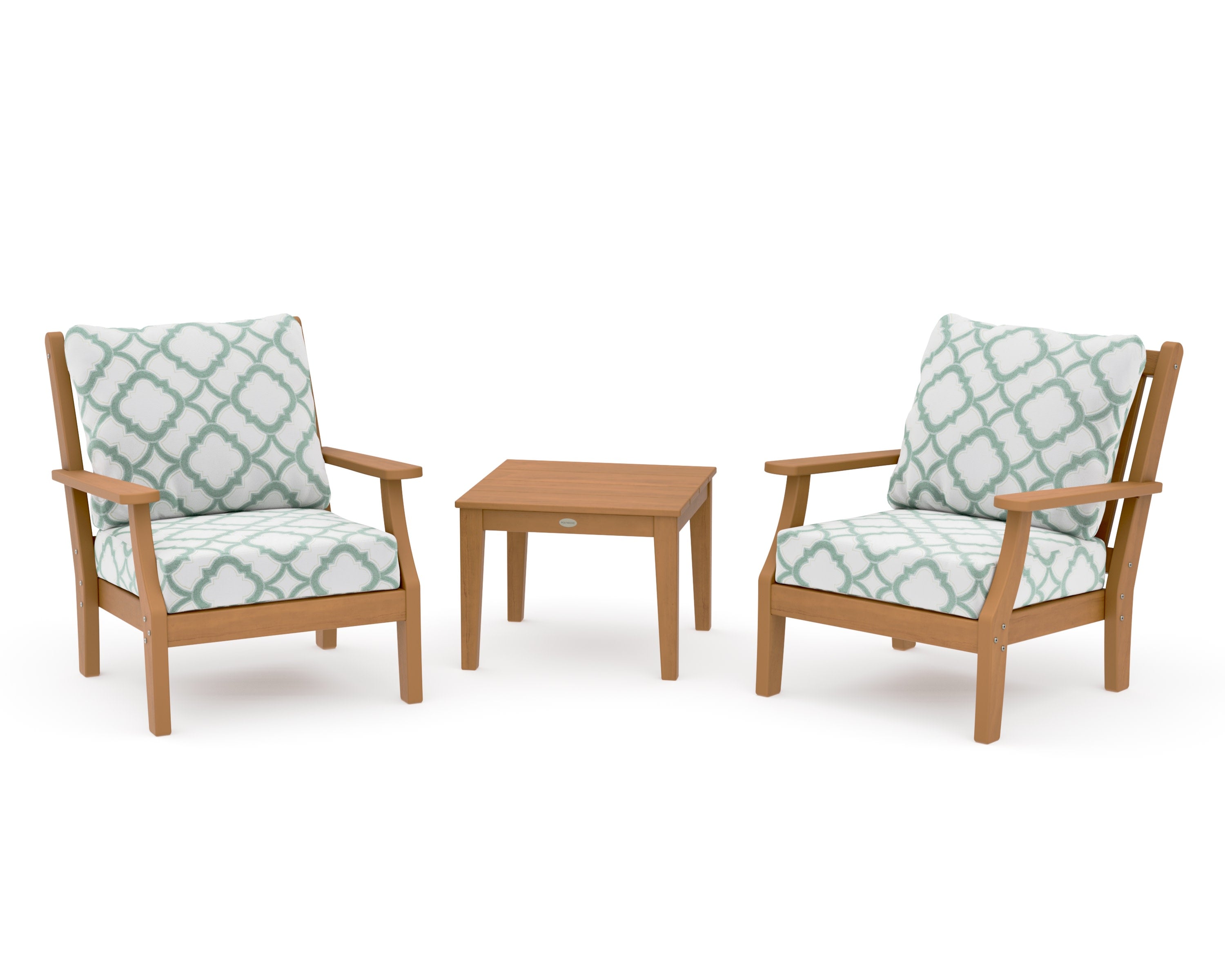 Wovendale 3-Piece Deep Seating Set in Natural / Trellis Glacier Spa