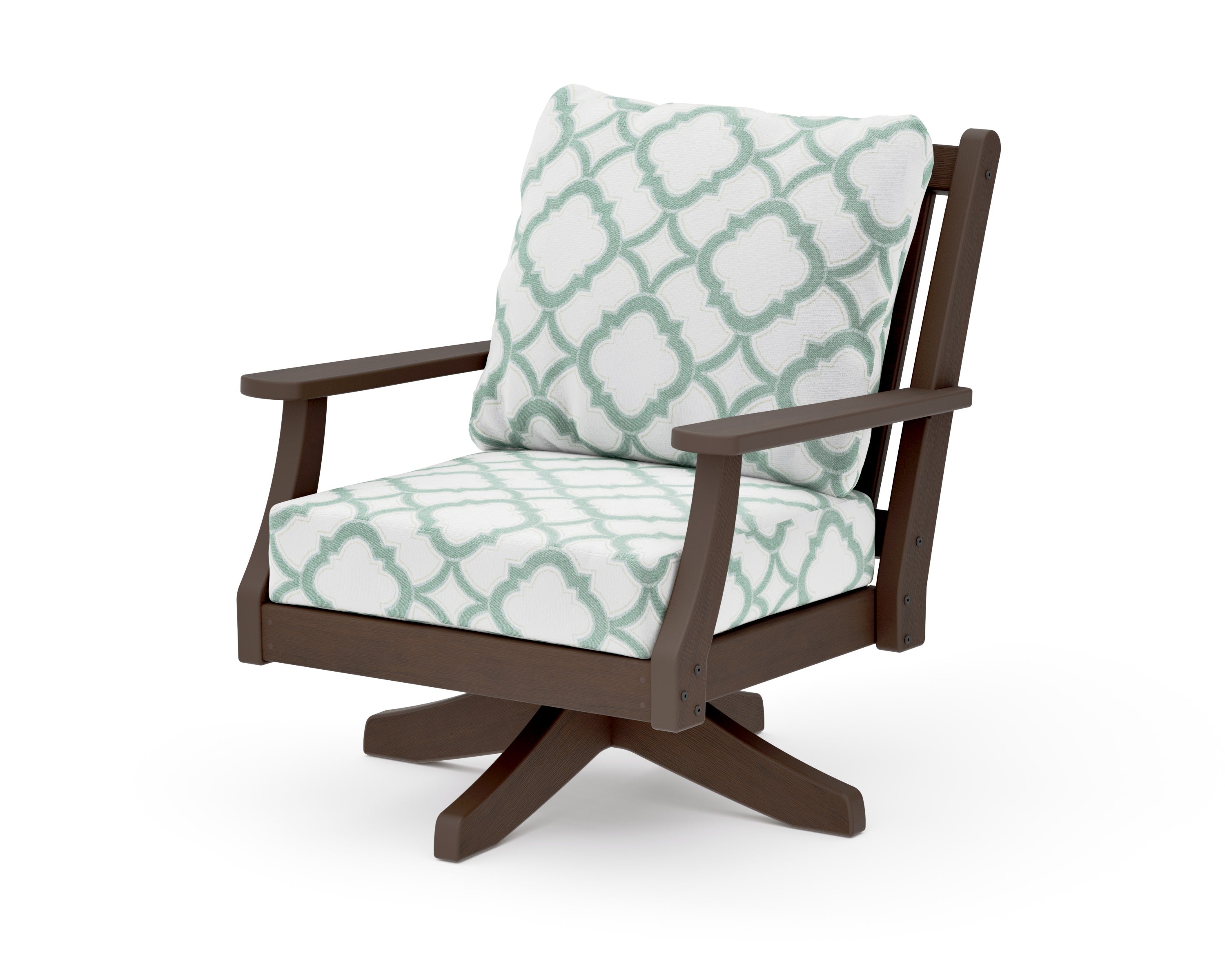 Wovendale Deep Seating Swivel Chair in Kona / Trellis Glacier Spa