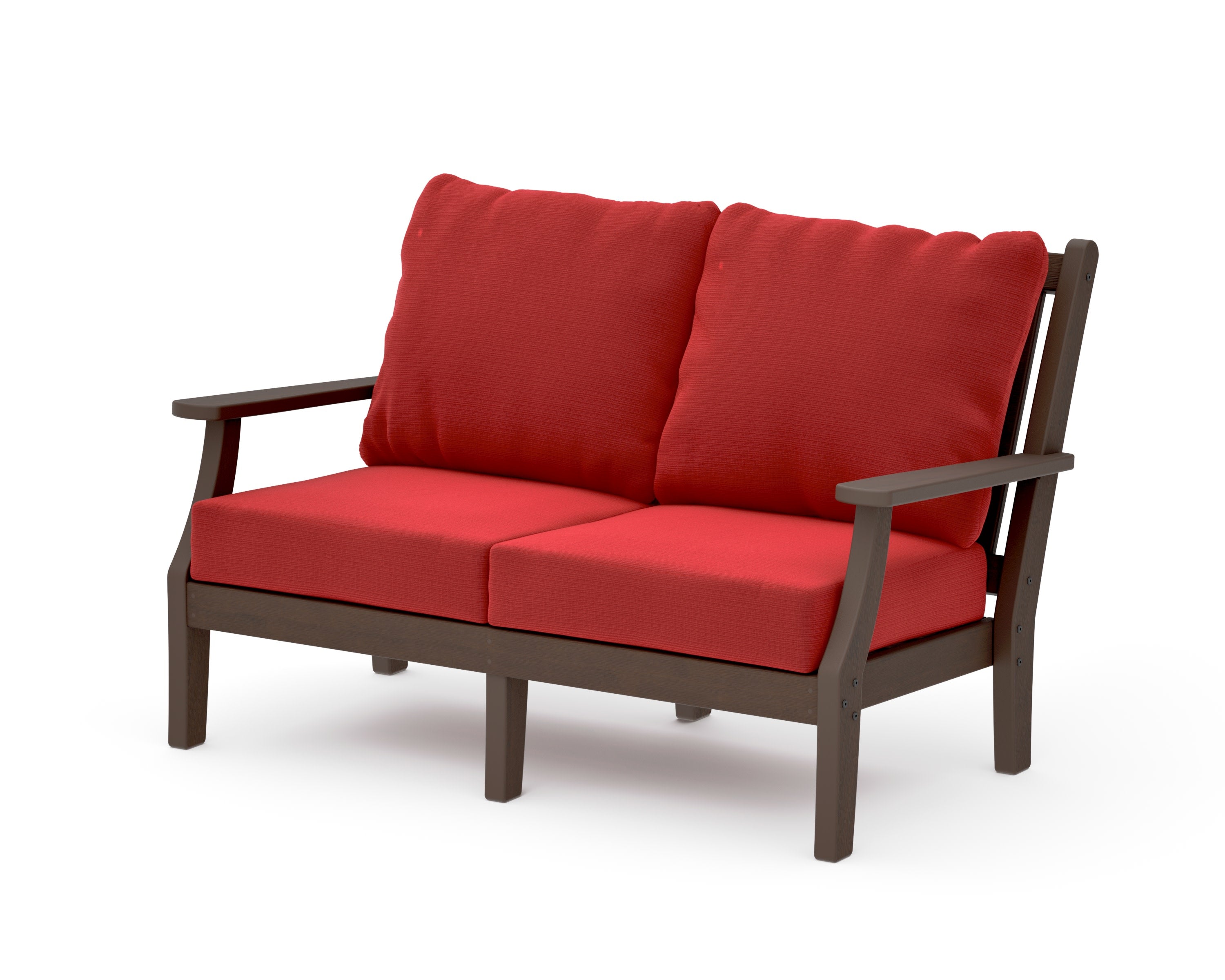 Wovendale Deep Seating Loveseat in Kona / Crimson Linen