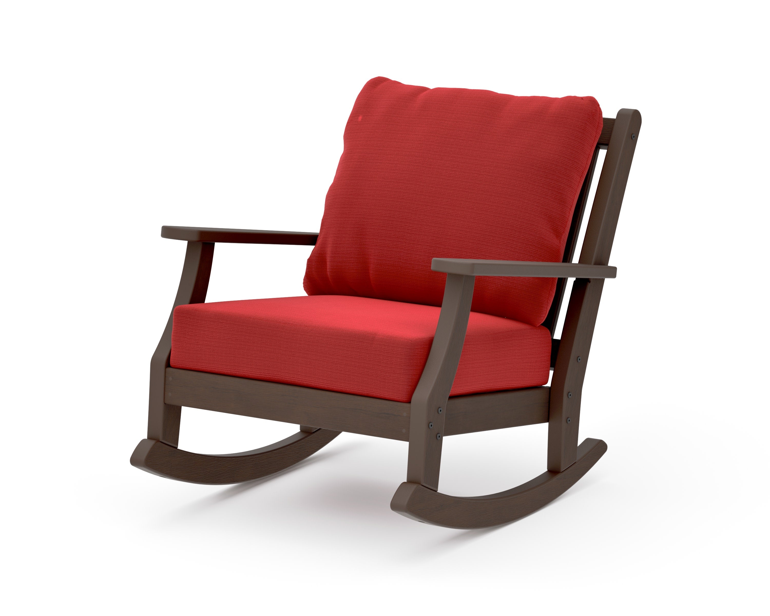 Wovendale Deep Seating Rocking Chair in Kona / Crimson Linen