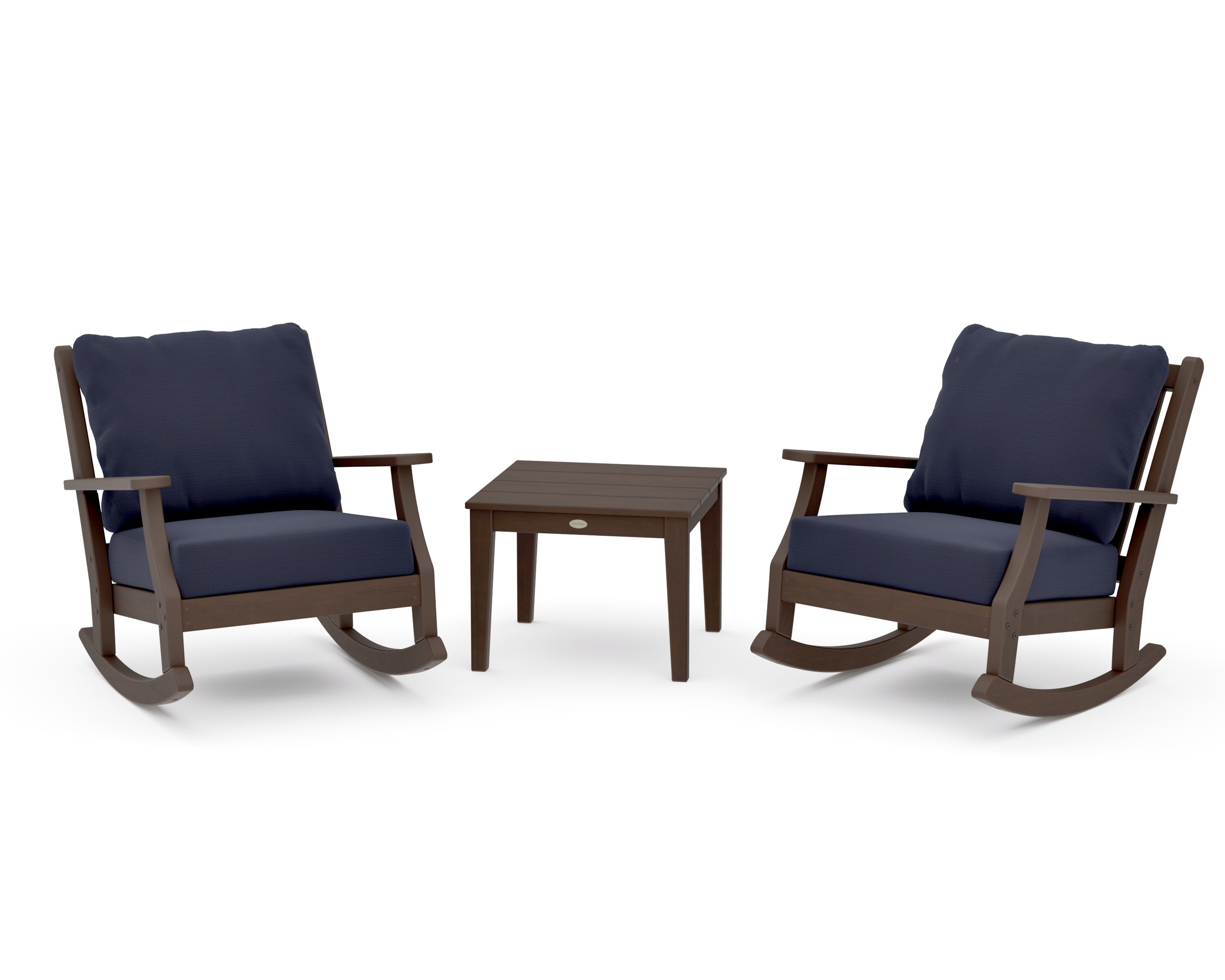 Wovendale 3-Piece Deep Seating Rocker Set in Kona / Navy Linen