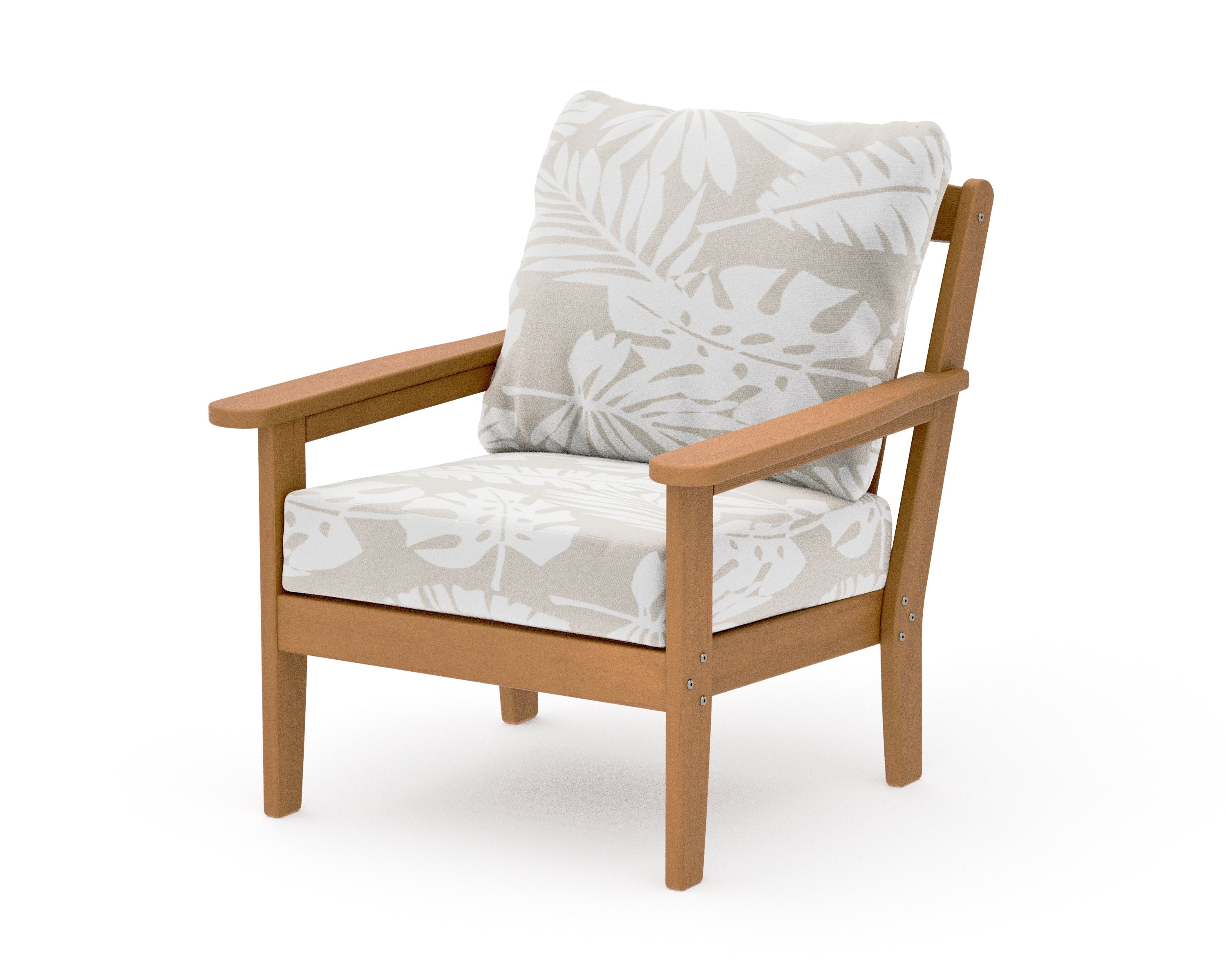 Cottage Deep Seating Chair in Natural / Leaf Dune Burlap