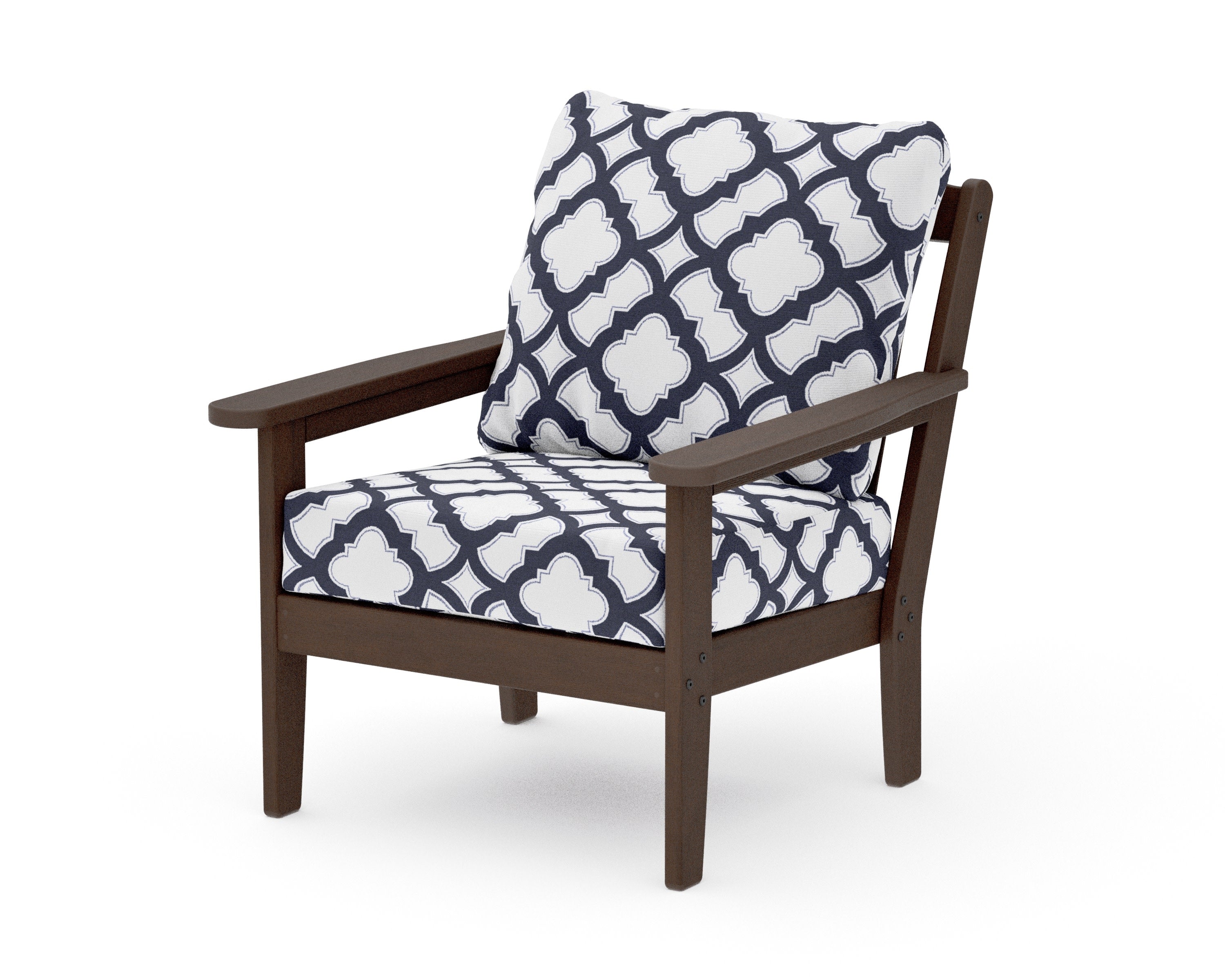 Cottage Deep Seating Chair in Kona / Trellis Navy